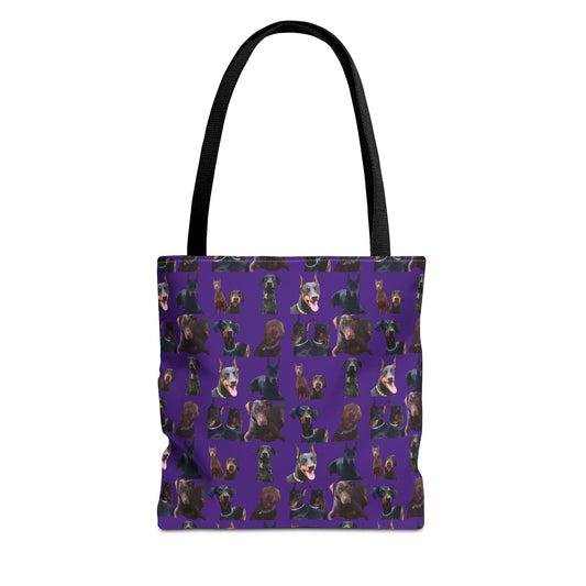 Edition 5 Doberman Model Pattern Purple Tote Bag