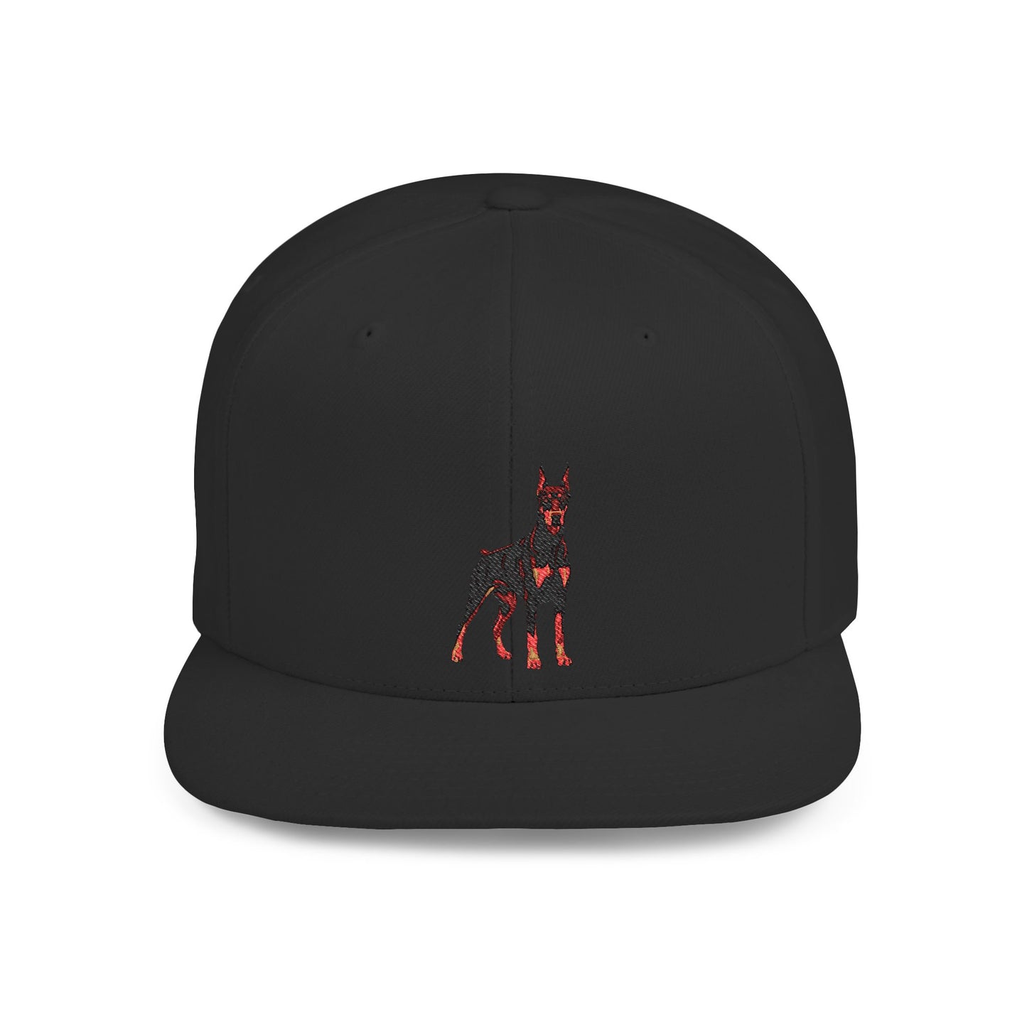 Doberman 6 Embroidered Flat Bill Snapback