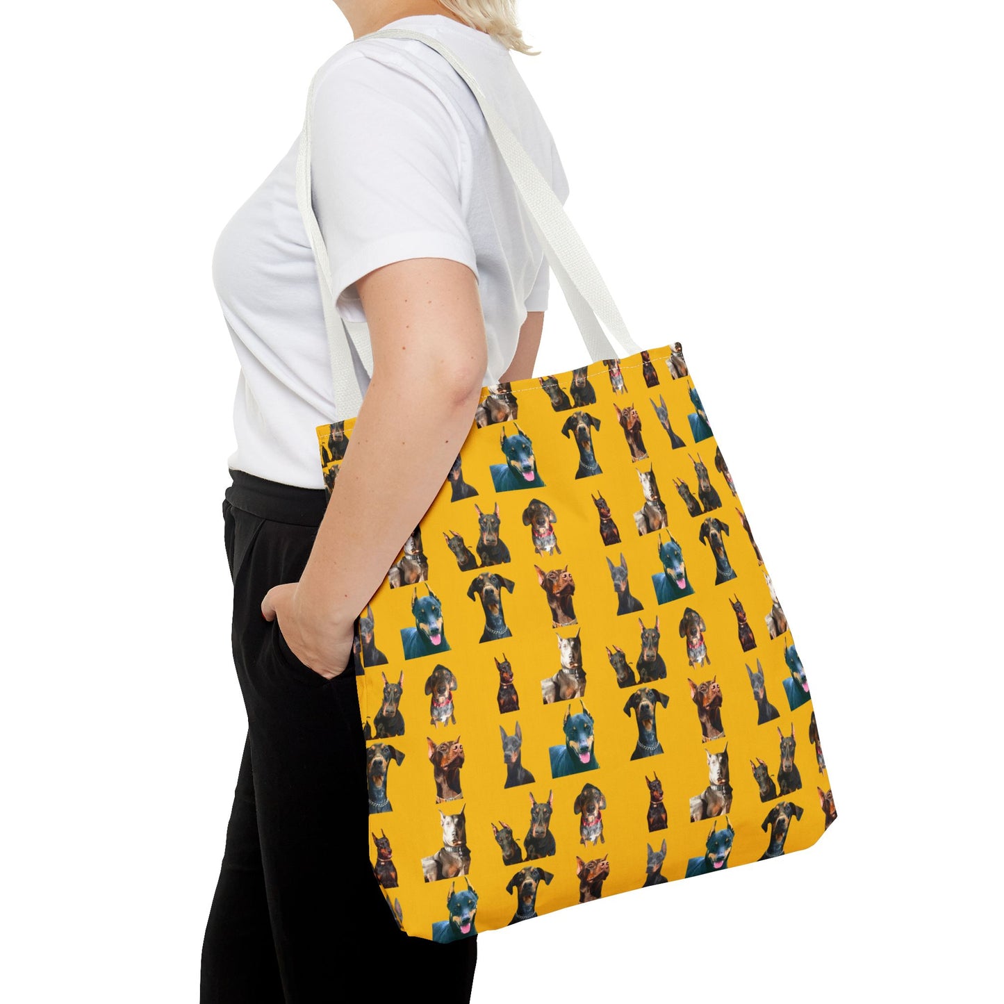 Edition 4 Doberman Model Pattern Yellow Tote Bag