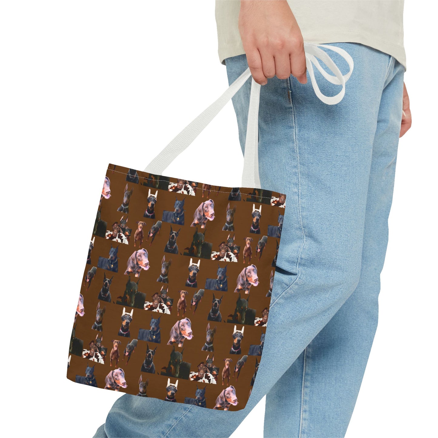 Edition 10 Doberman Model Pattern Brown Tote Bag