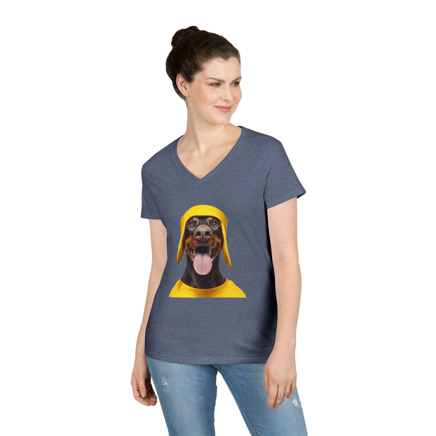 Doberman 3 V-Neck Tee Shirt for Women