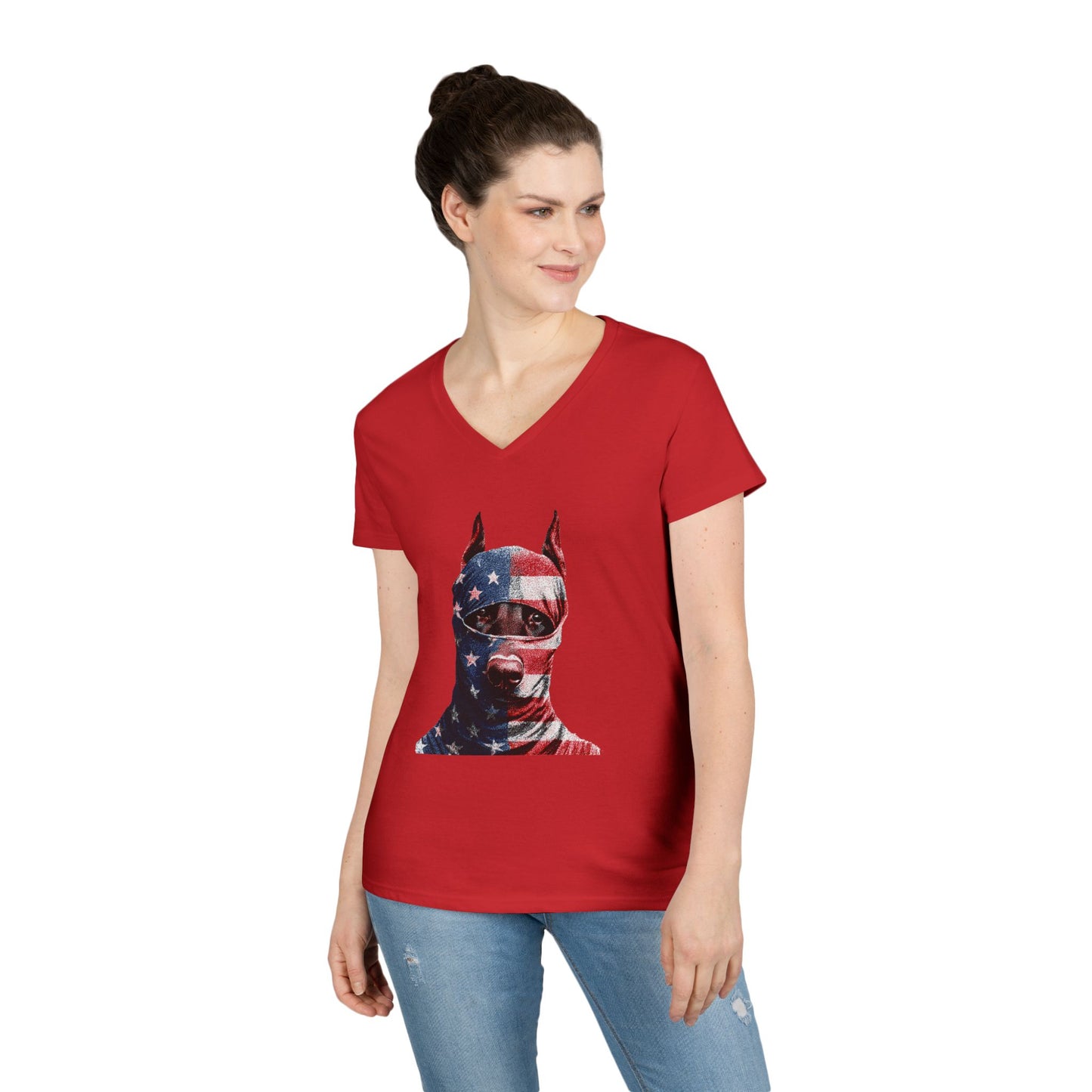 Doberman 2 V-Neck Tee Shirt for Women
