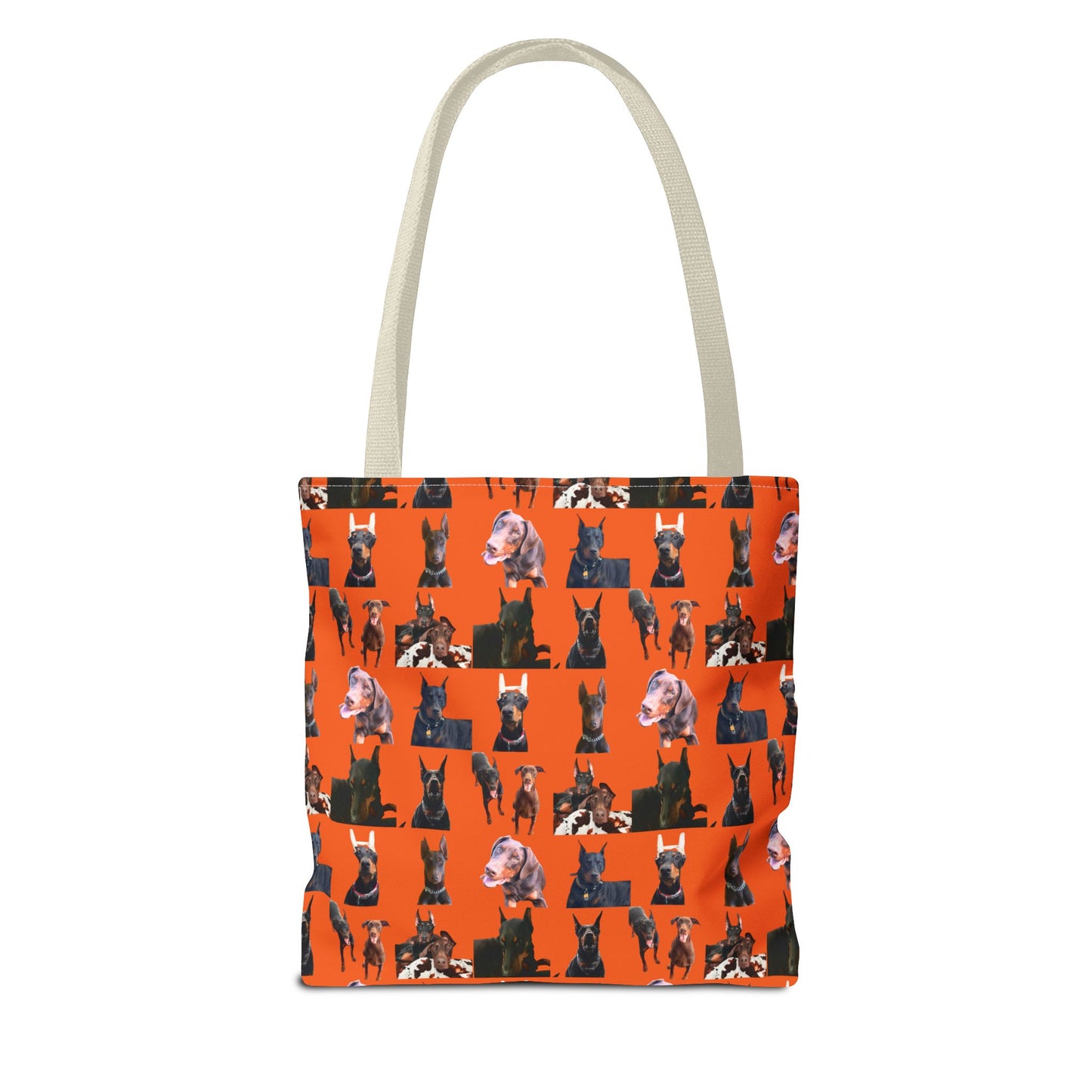 Edition 10 Doberman Model Pattern Orange Tote Bag