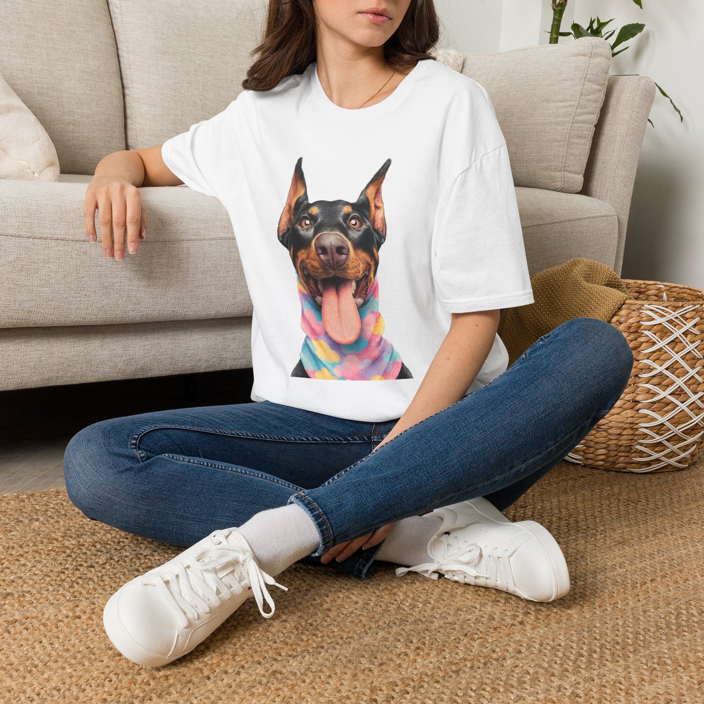 Doberman 1 Portrait T‑Shirt