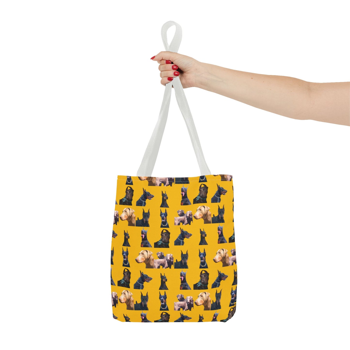 Edition 8 Doberman Model Pattern Yellow Tote Bag