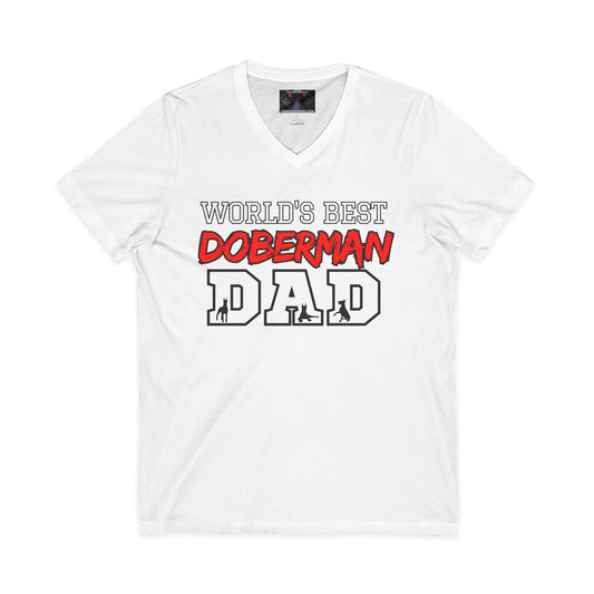 Doberman Dad S1 Private Label Unisex Jersey Short Sleeve V-Neck Tee