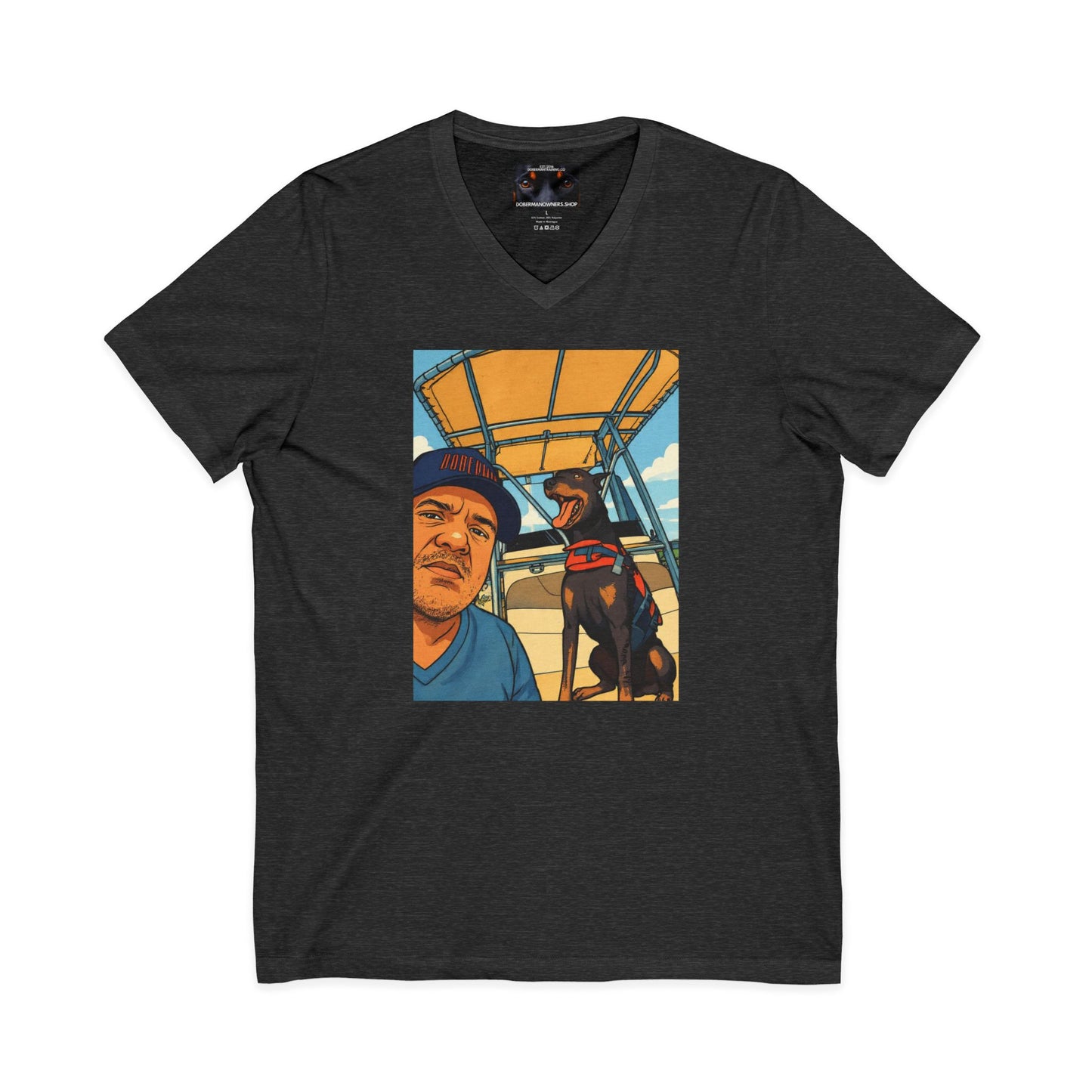 Custom 1 Private Label Unisex Jersey Short Sleeve V-Neck Tee