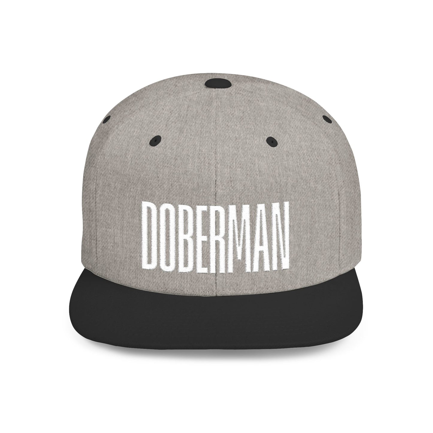 Doberman 2 Embroidered Flat Bill Snapback