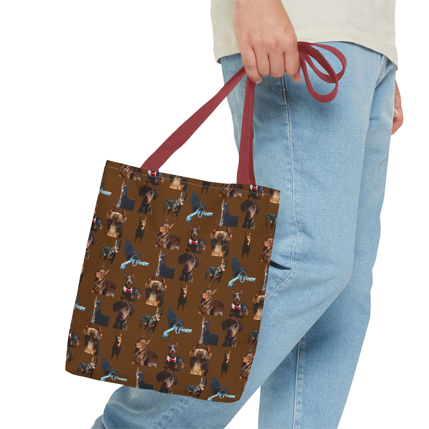 Edition 1 Doberman Model Pattern Brown Tote Bag
