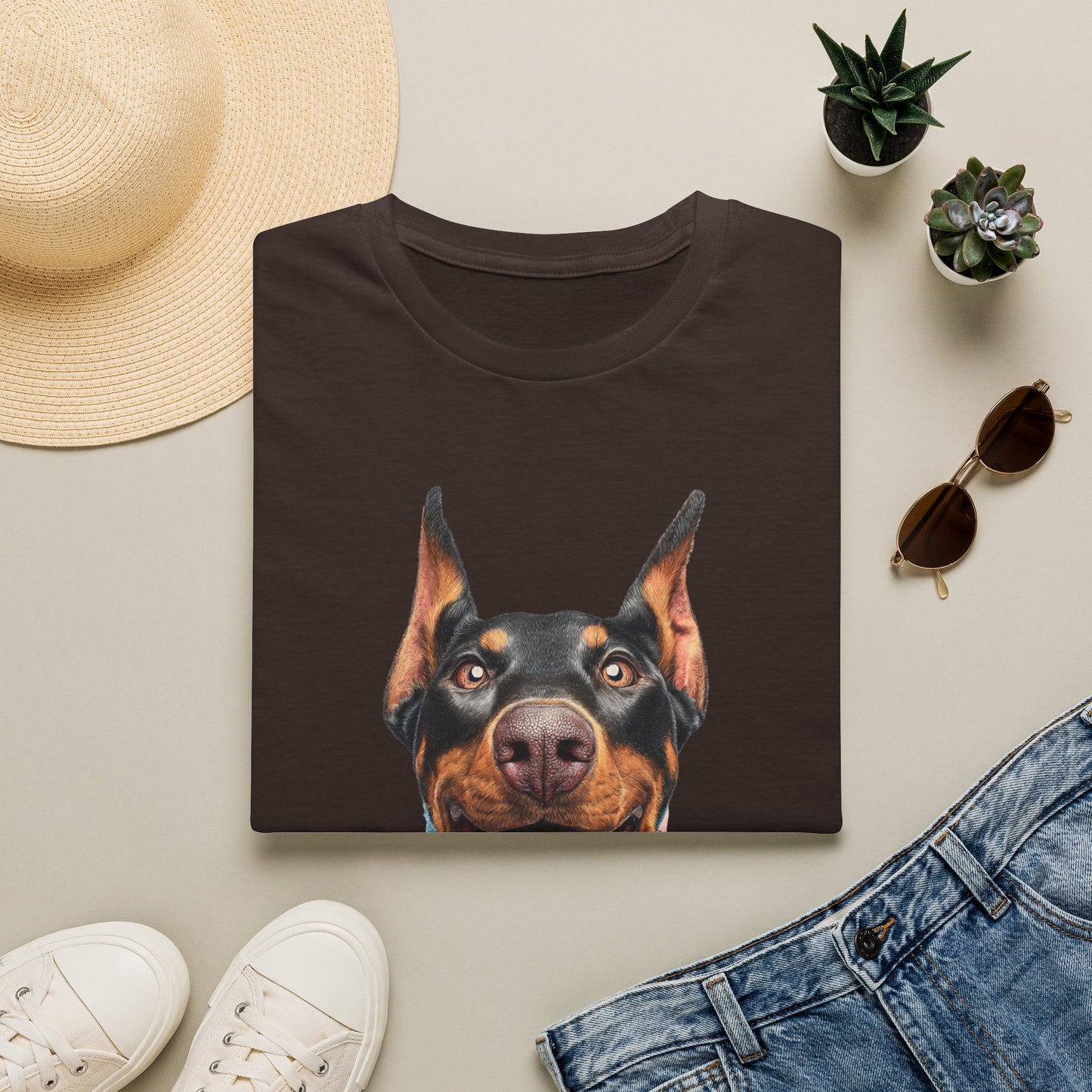 Doberman 1 Portrait T‑Shirt