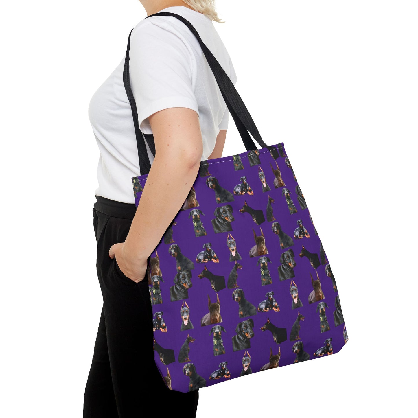 Edition 6 Doberman Model Pattern Purple Tote Bag