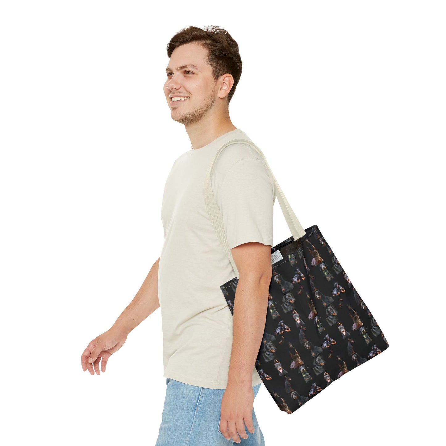 Edition 6 Doberman Model Pattern Black Tote Bag