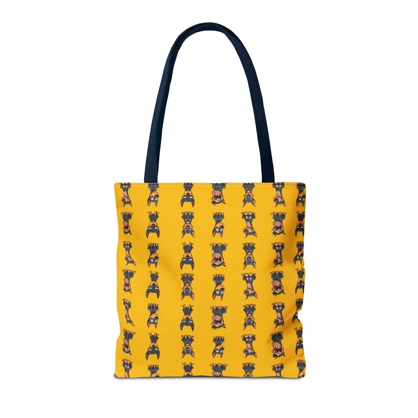 Doberman Cartoon Pattern Yellow Tote Bag