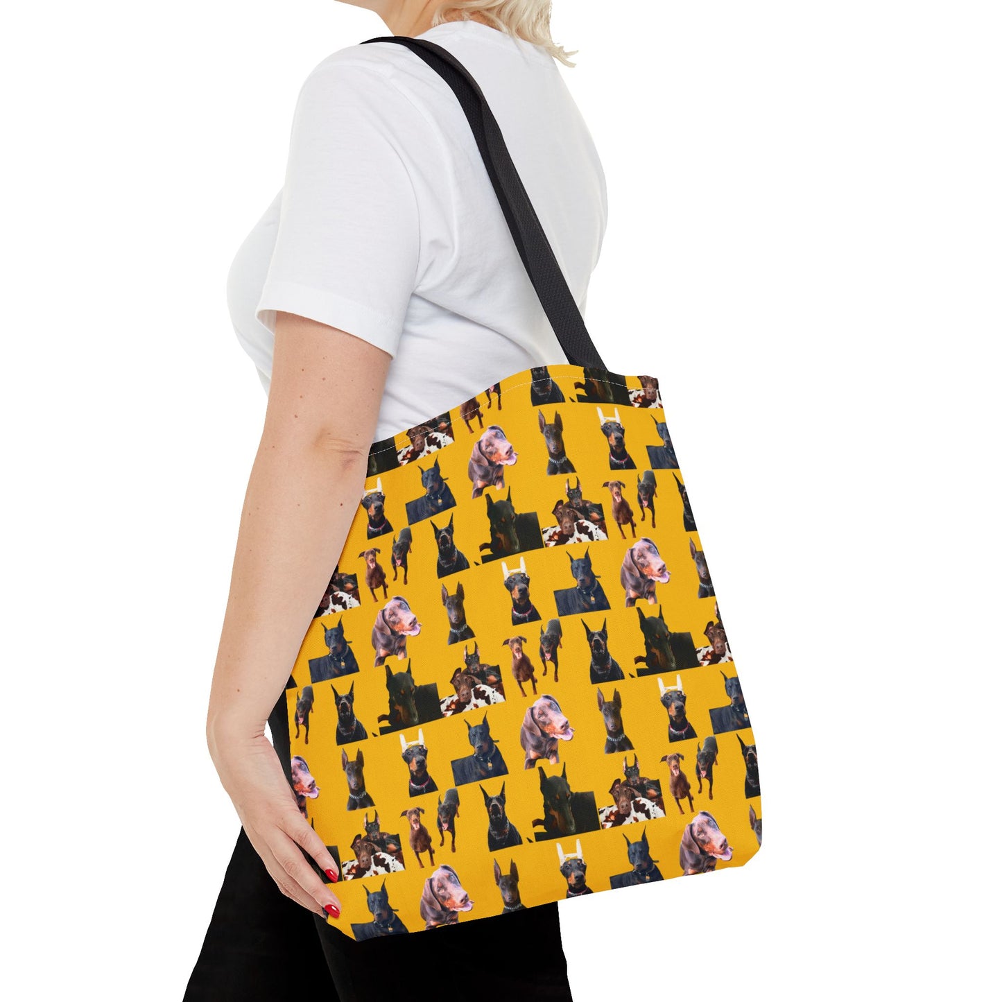 Edition 10 Doberman Model Pattern Yellow Tote Bag