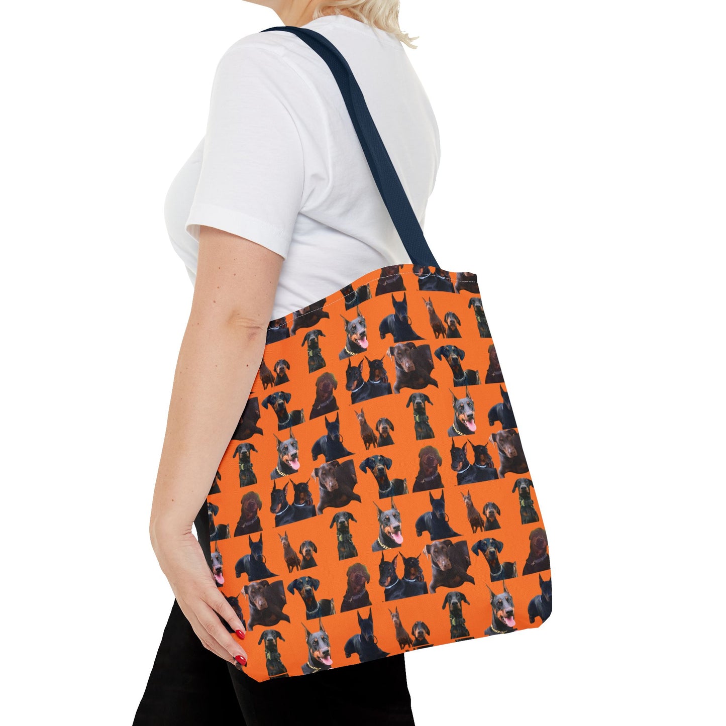 Edition 5 Doberman Model Pattern Orange Tote Bag
