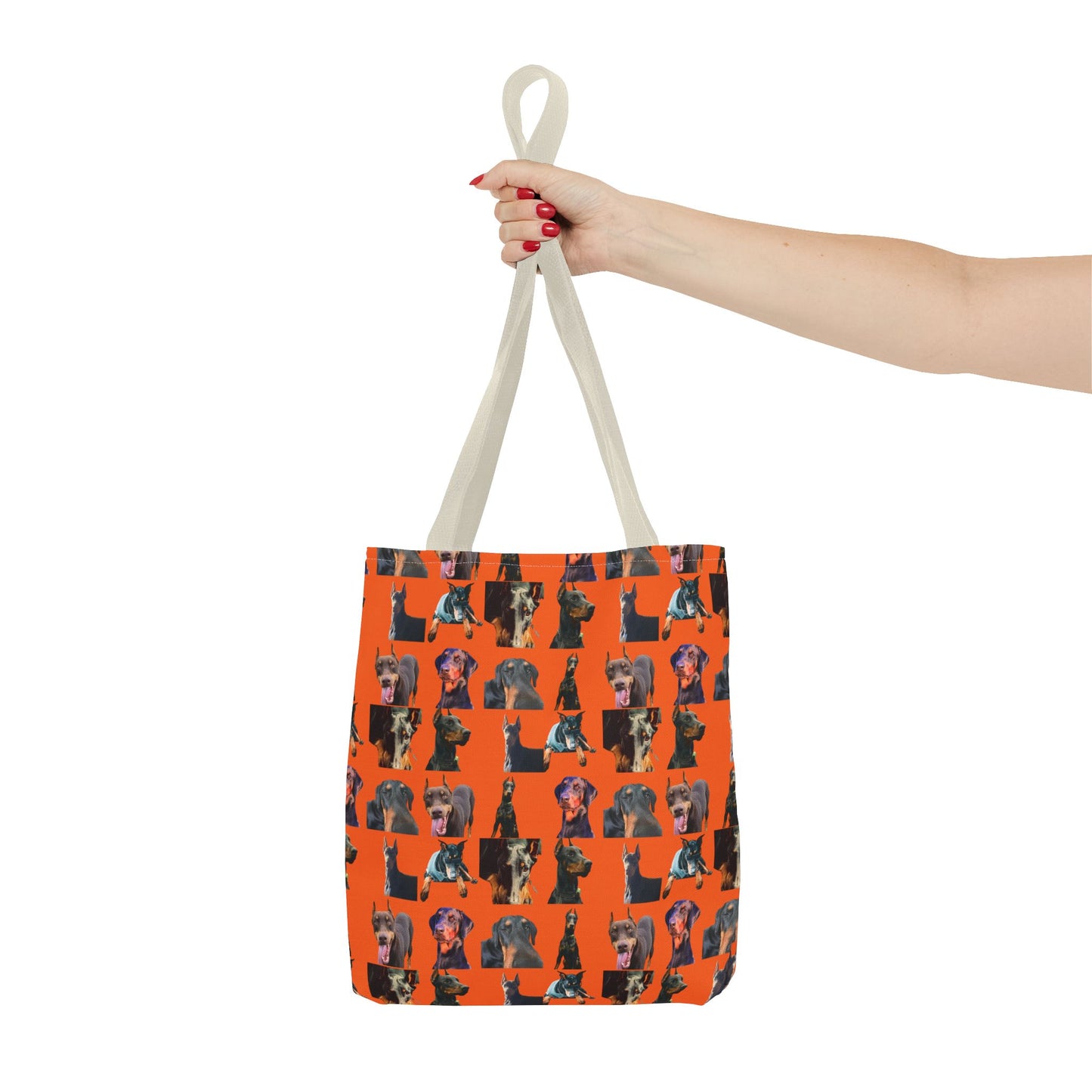 Edition 3 Doberman Model Pattern Orange Tote Bag