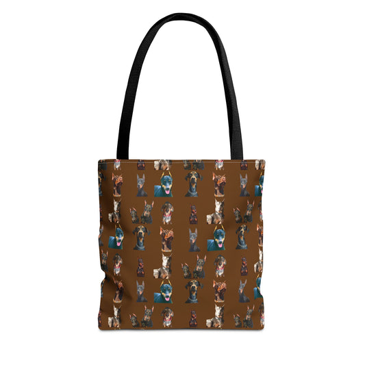 Edition 4 Doberman Model Pattern Brown Tote Bag