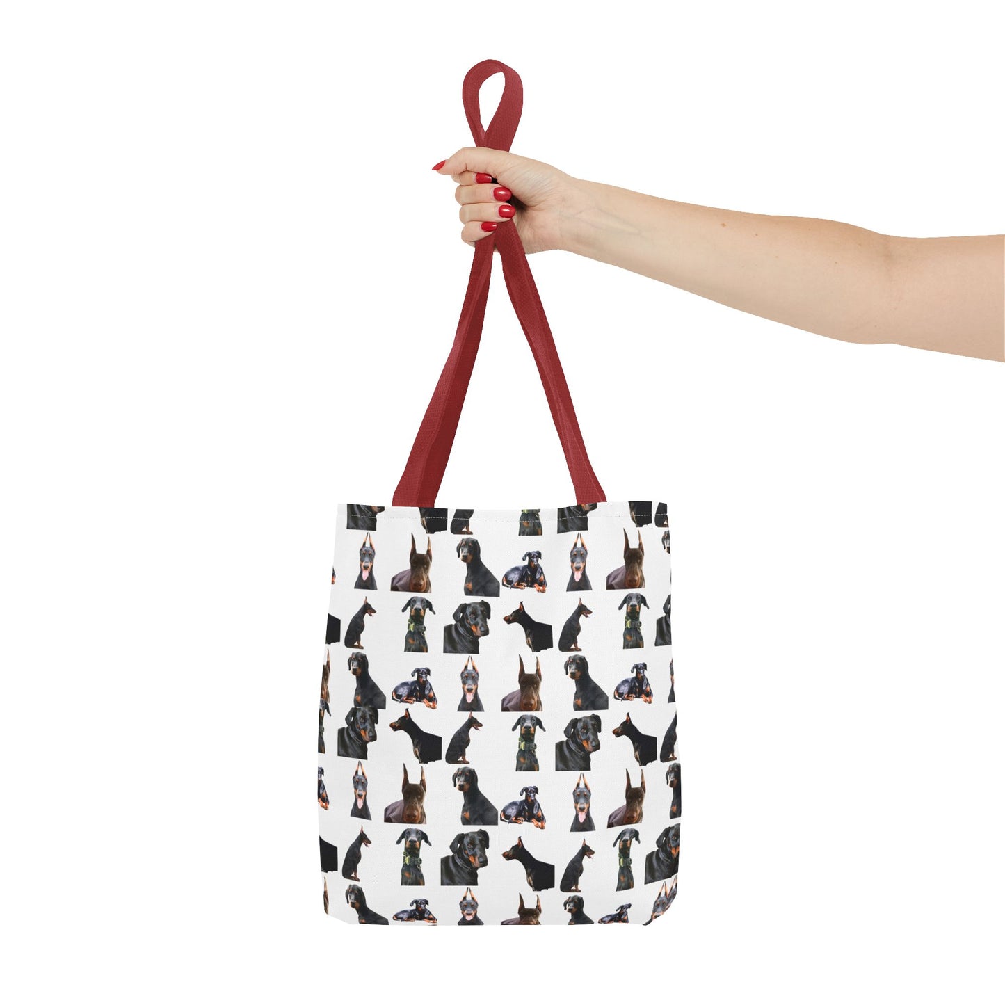 Edition 6 Doberman Model Pattern White Tote Bag