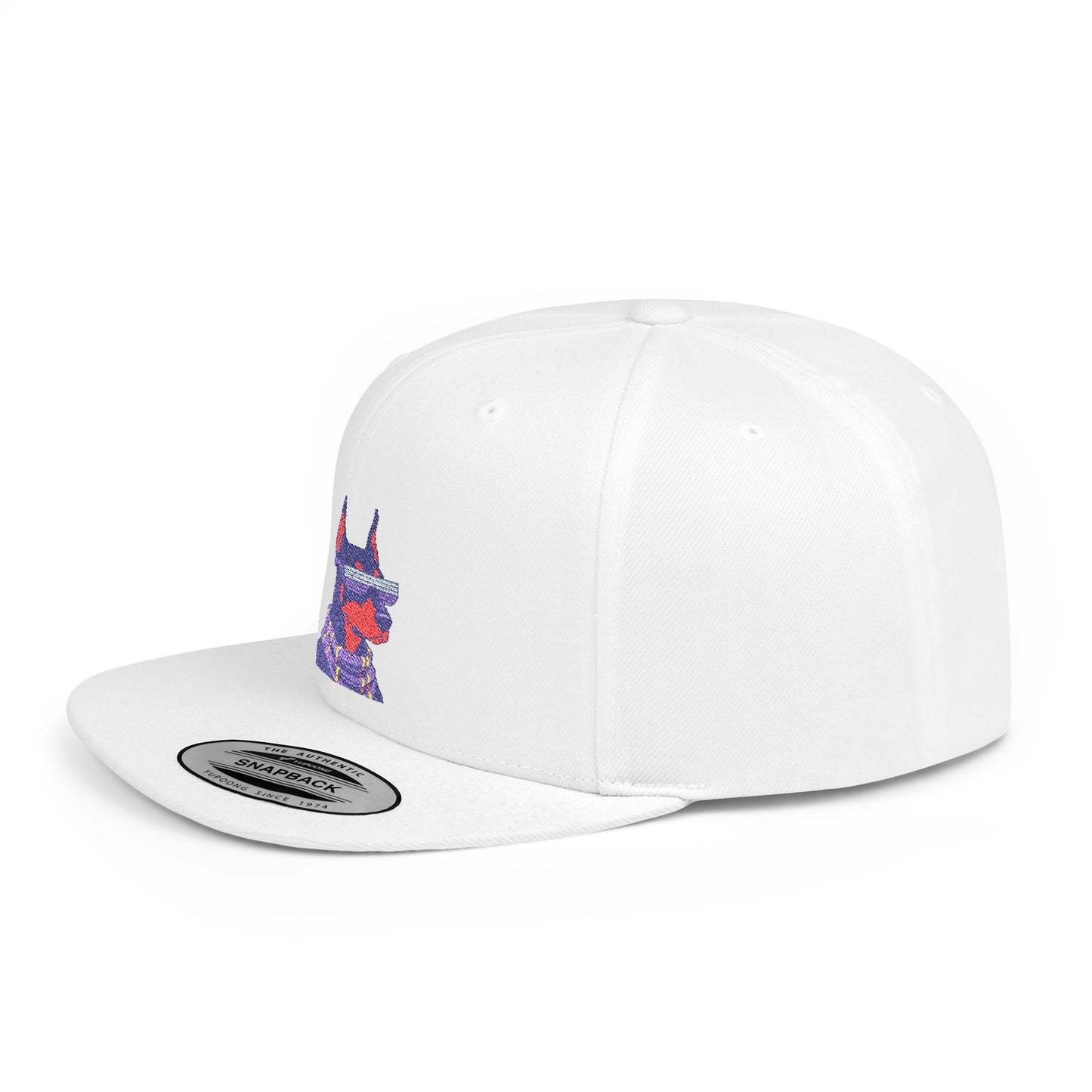 Doberman 2 Embroidered Flat Bill Snapback