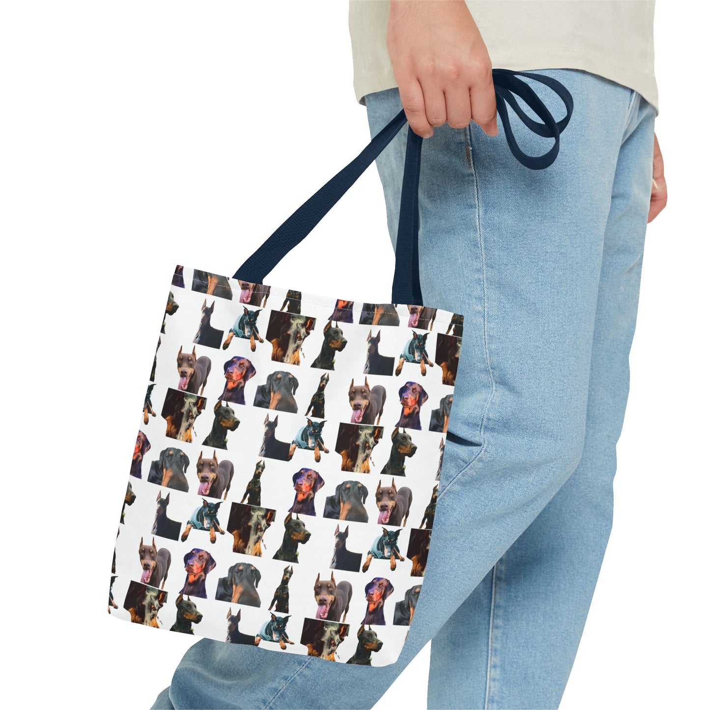 Edition 3 Doberman Model Pattern White Tote Bag
