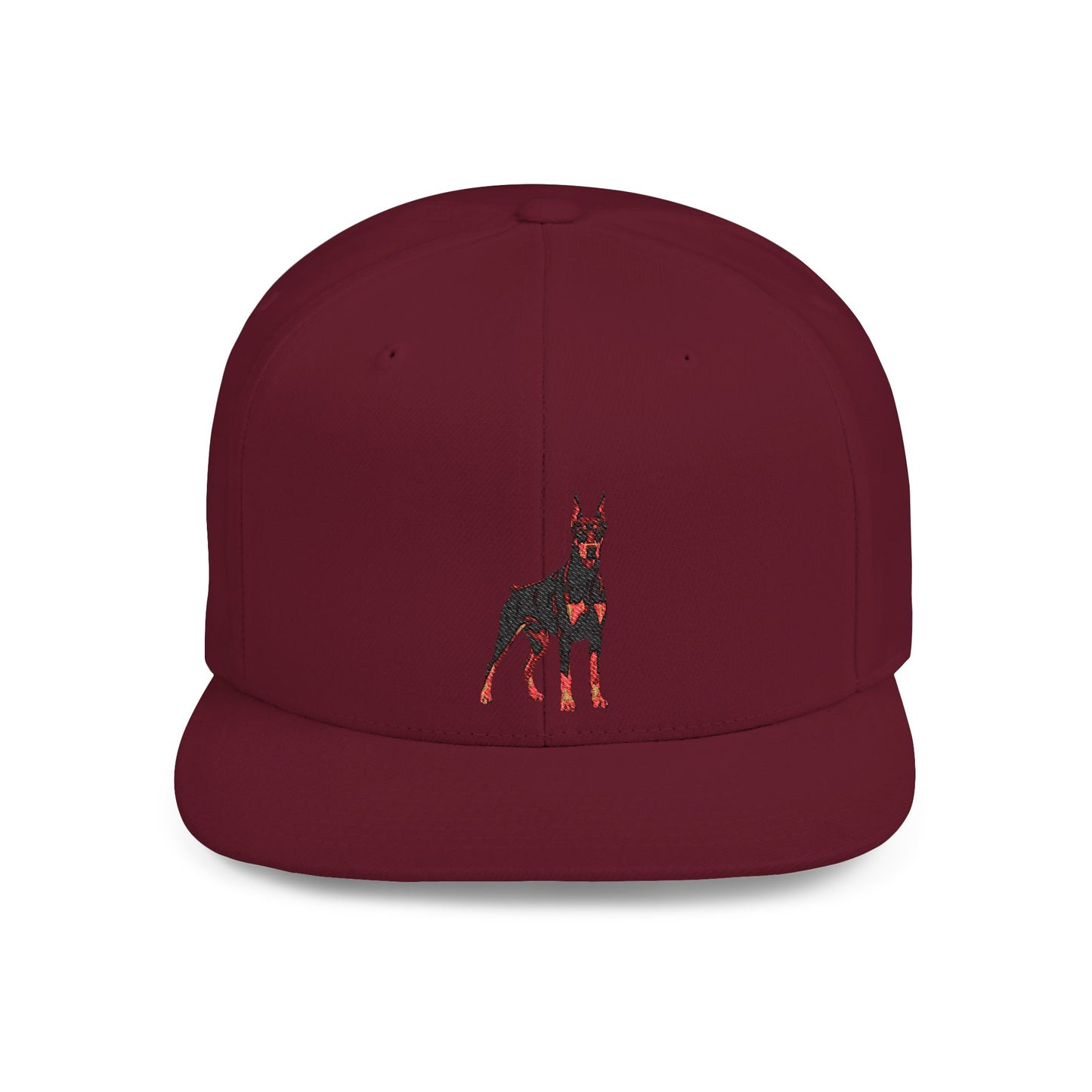 Doberman 6 Embroidered Flat Bill Snapback