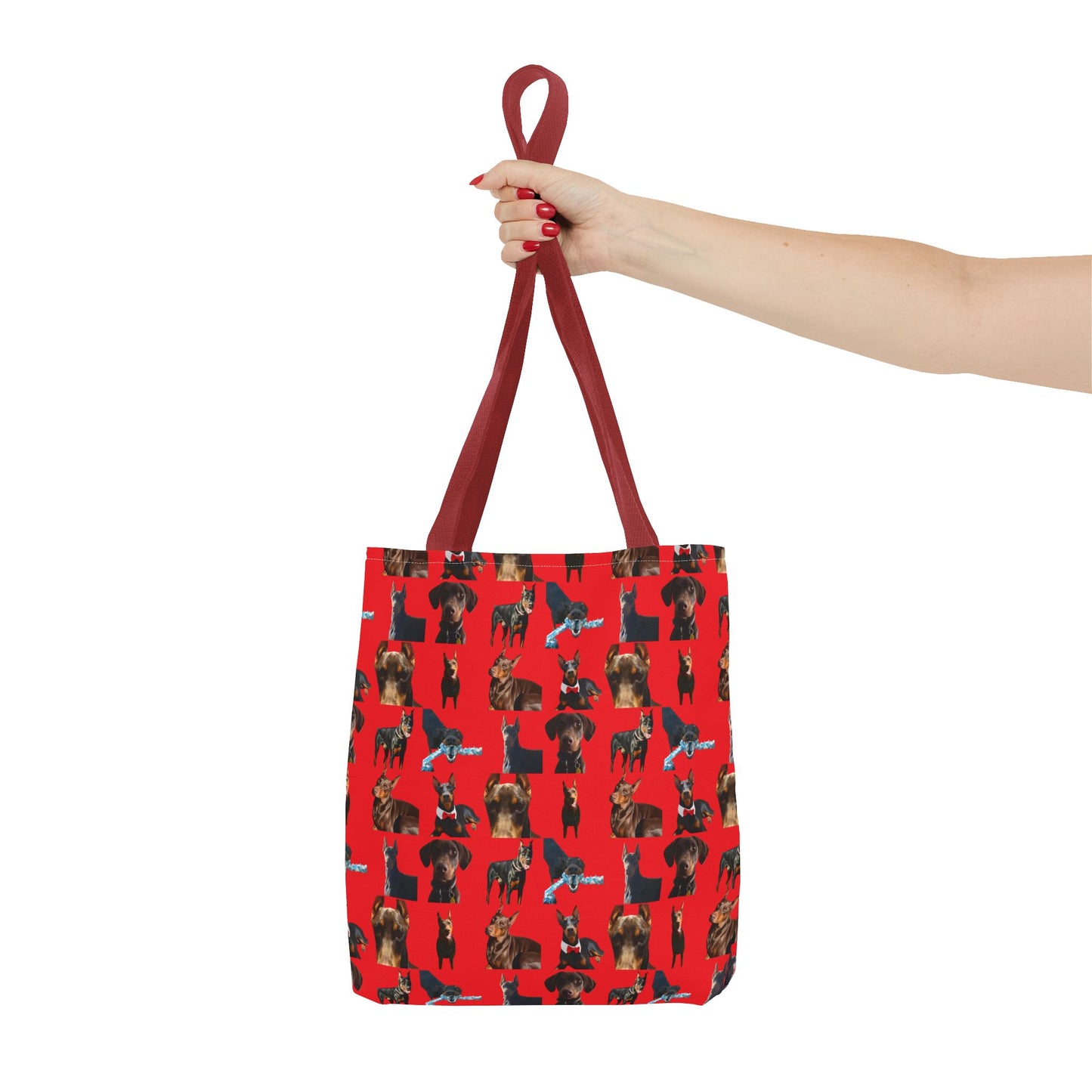 Edition 1 Doberman Model Pattern Red Tote Bag