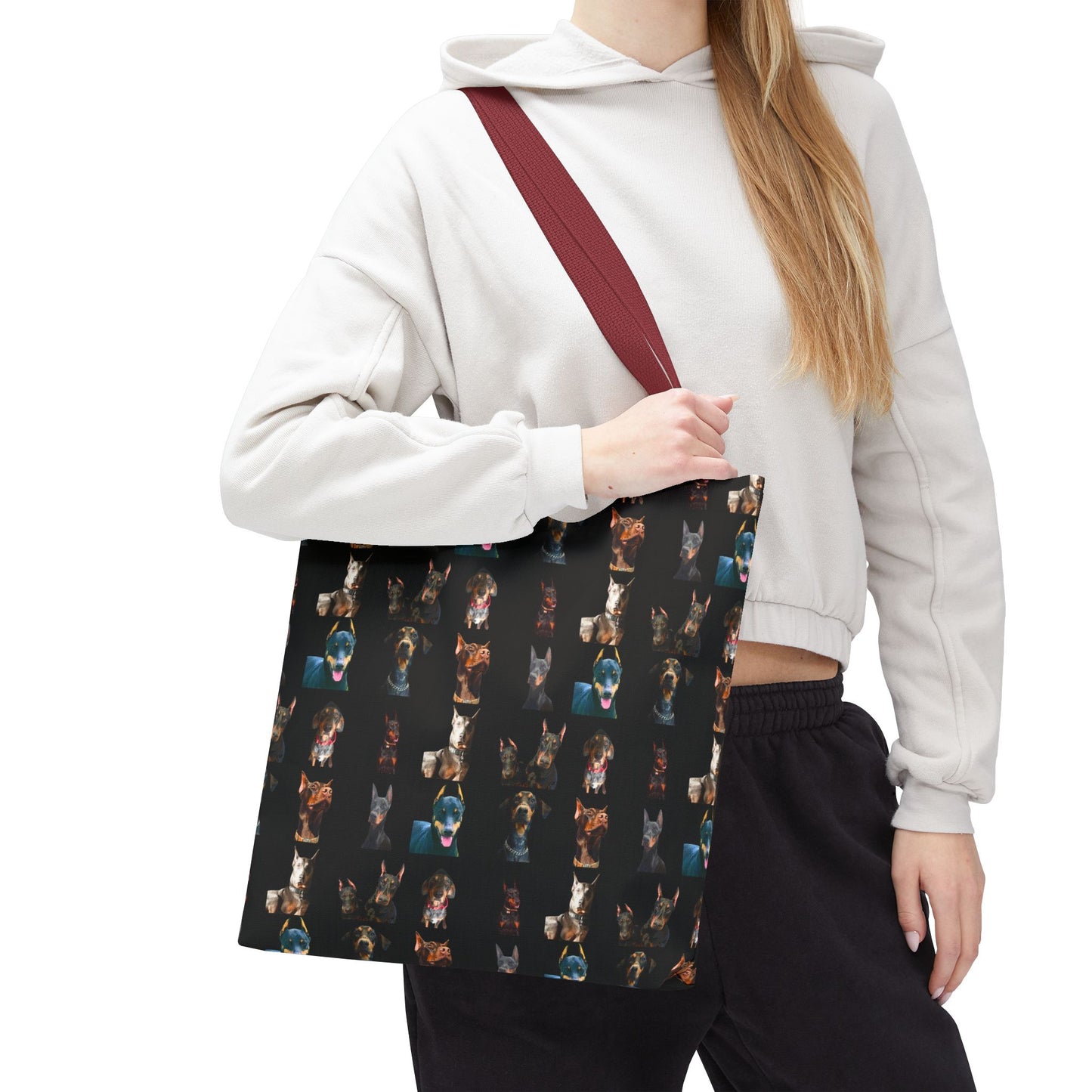 Edition 4 Doberman Model Pattern Black Tote Bag
