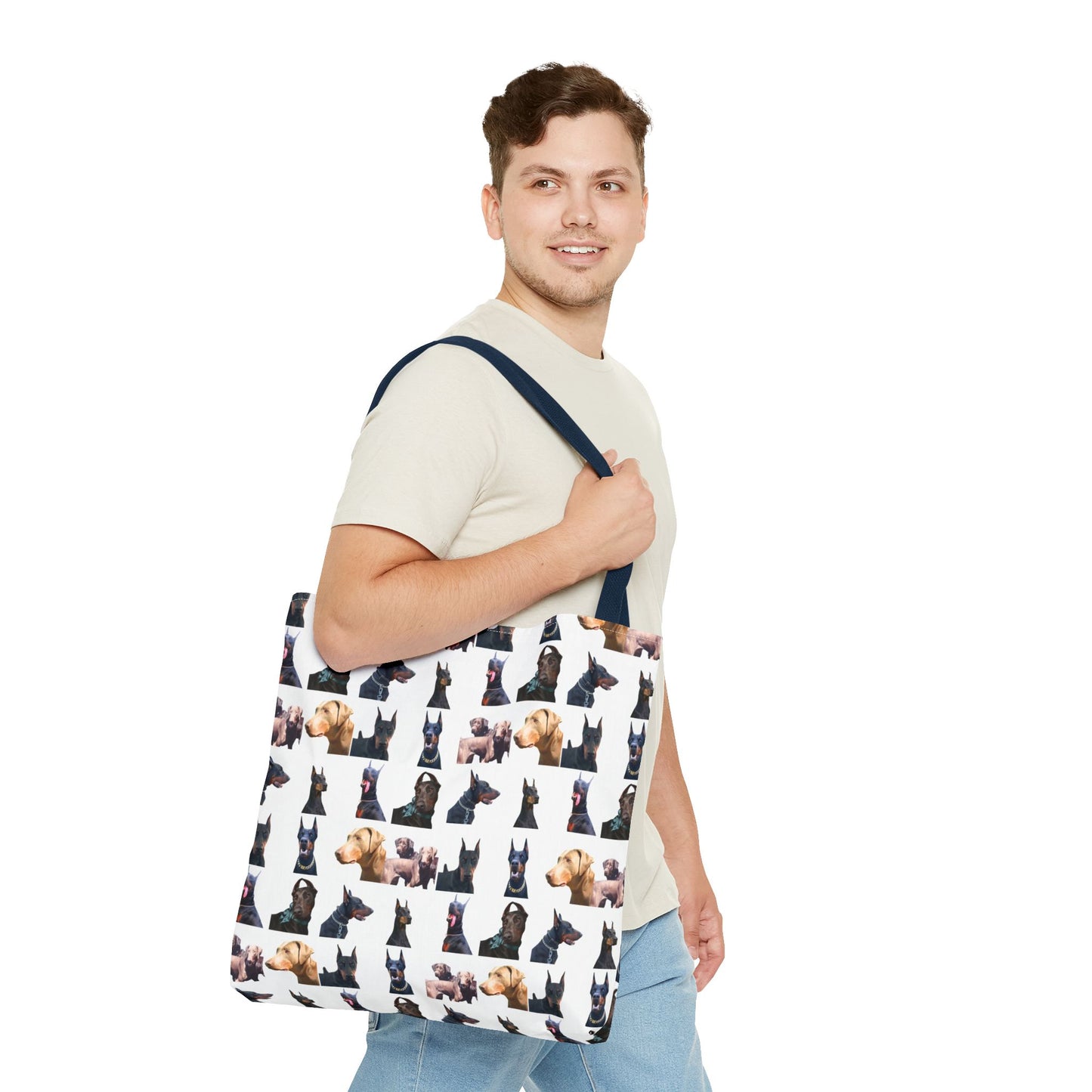 Edition 8 Doberman Model Pattern White Tote Bag