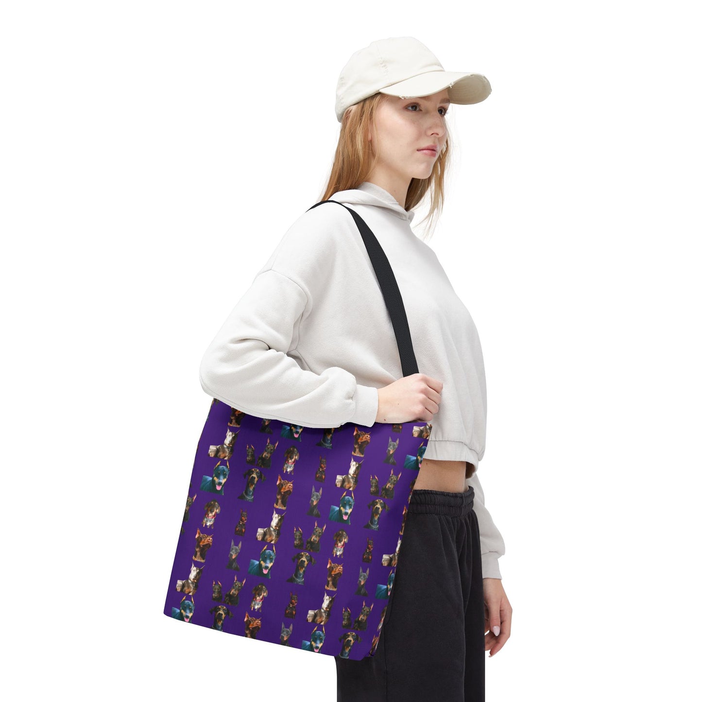 Edition 4 Doberman Model Pattern Purple Tote Bag