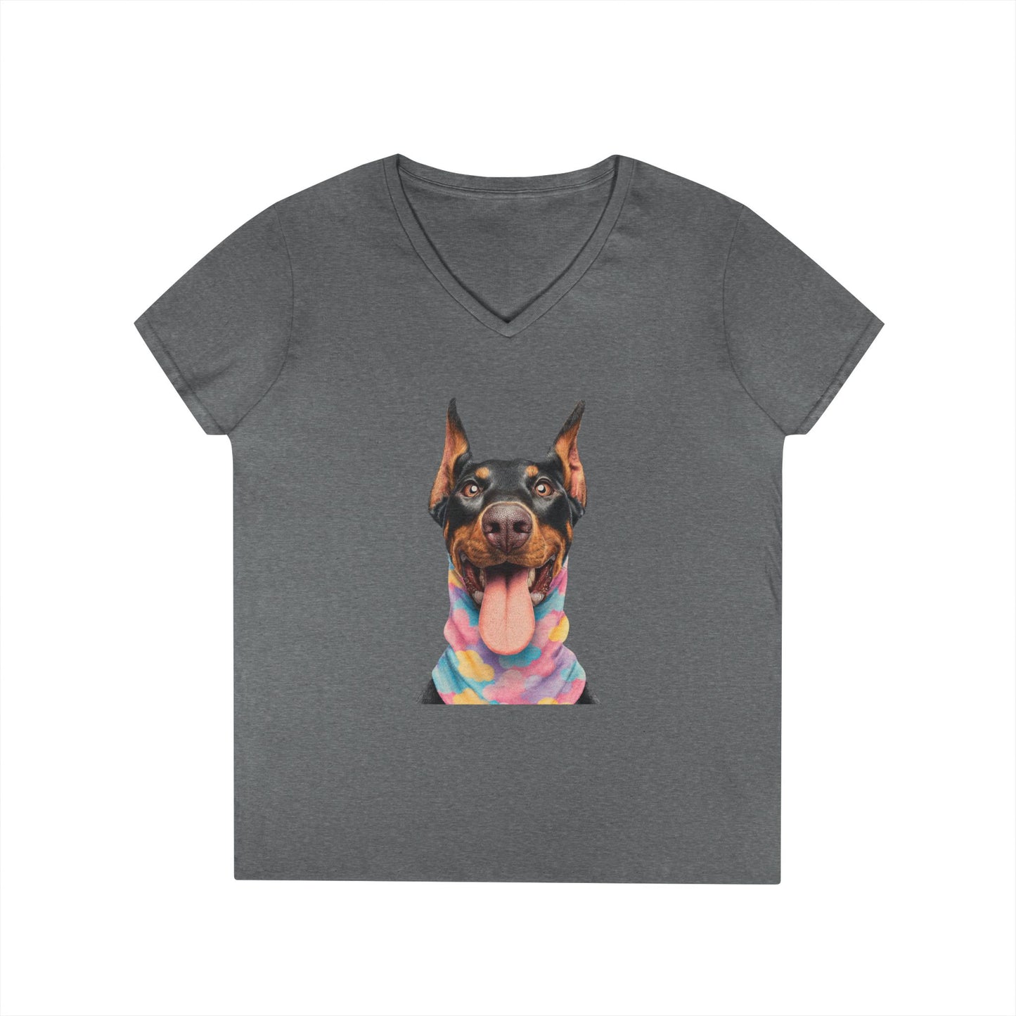 Doberman 1 V-Neck Tee Shirt for Women