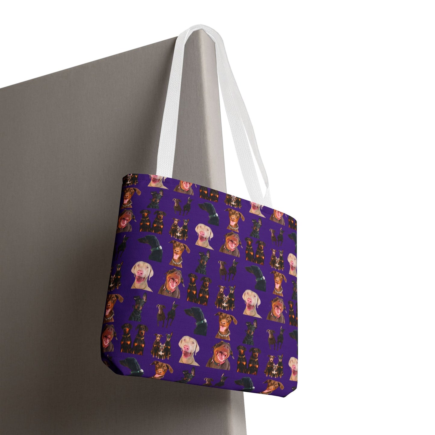 Edition 9 Doberman Model Pattern Purple Tote Bag