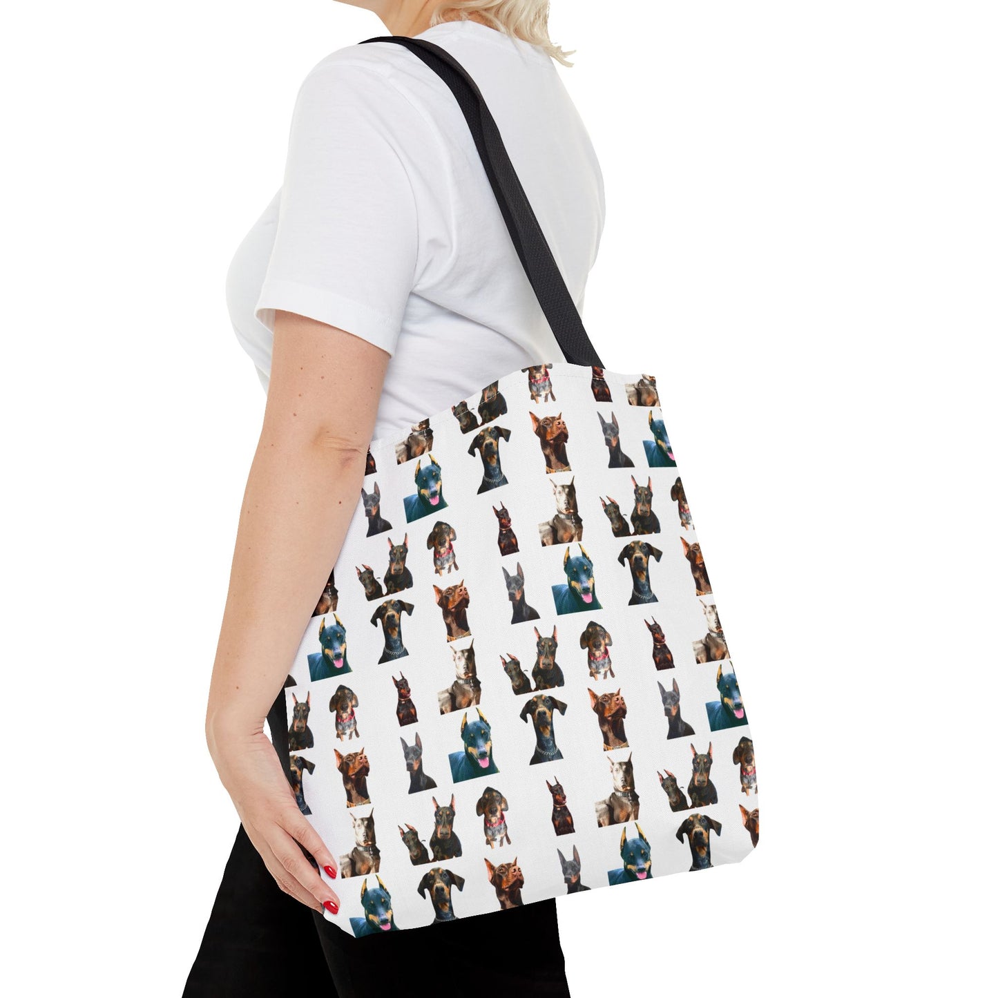 Edition 4 Doberman Model Pattern White Tote Bag