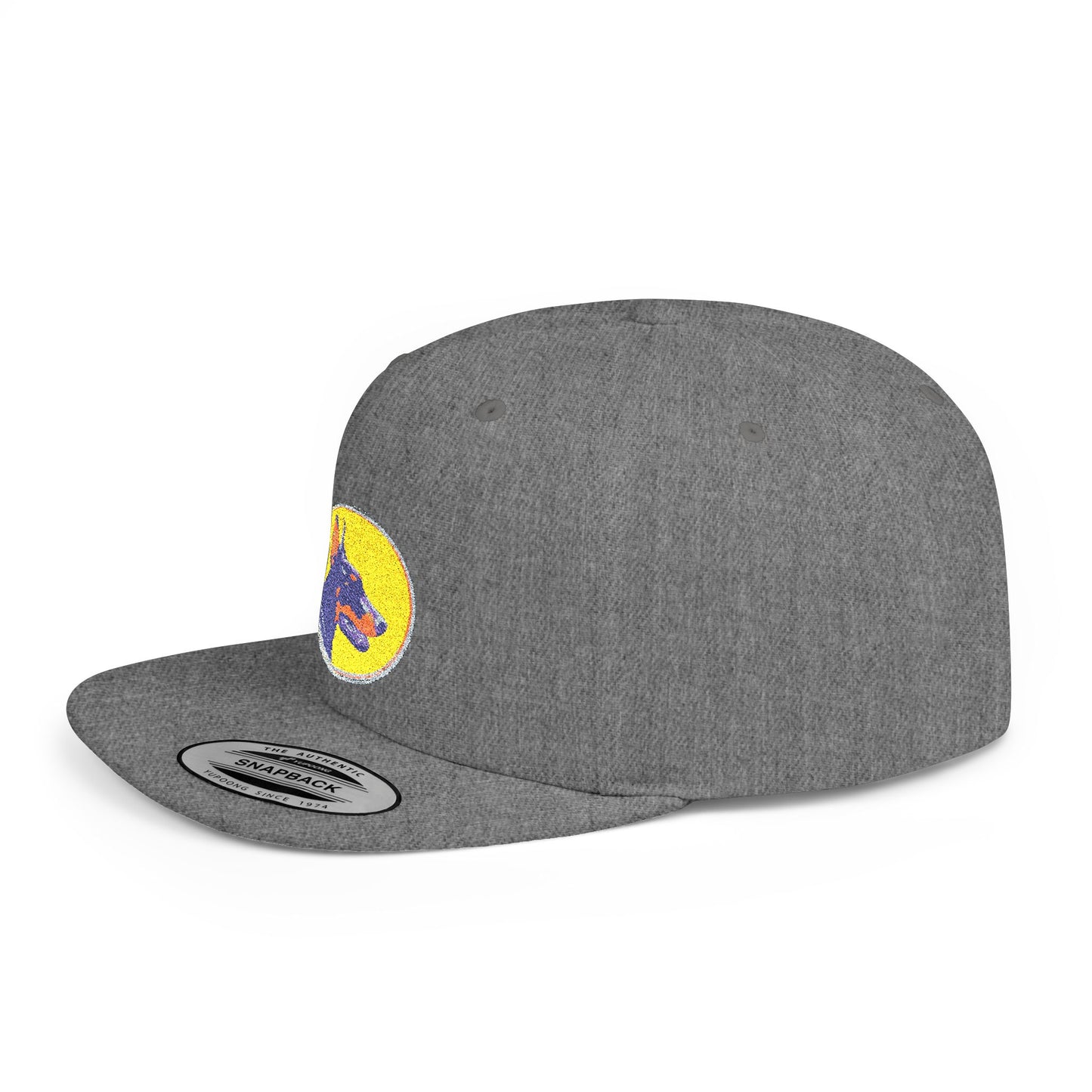 Doberman 3 Embroidered Flat Bill Snapback