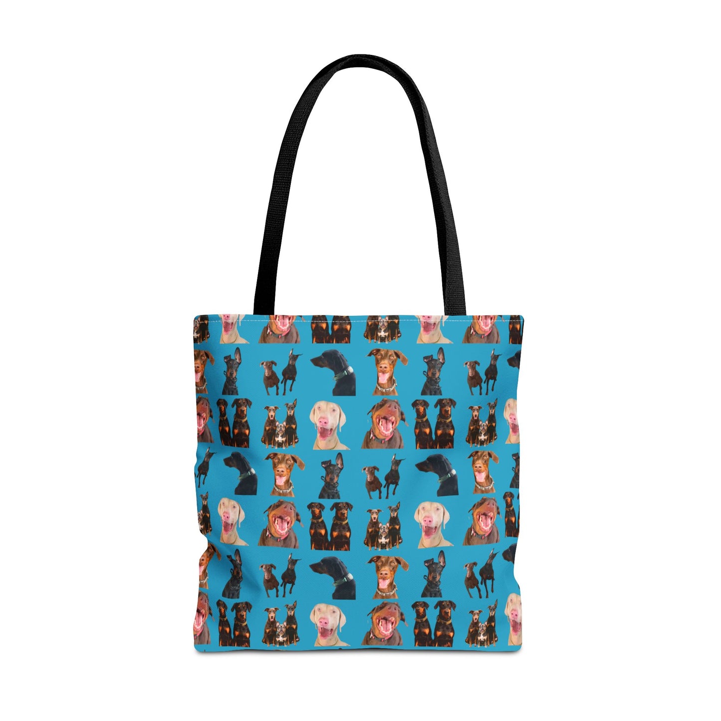 Edition 9 Doberman Model Pattern Turquoise Tote Bag