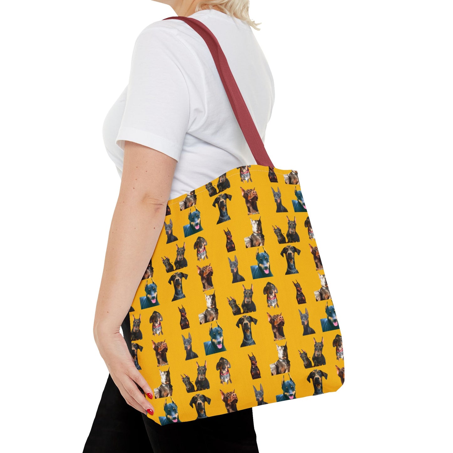 Edition 4 Doberman Model Pattern Yellow Tote Bag