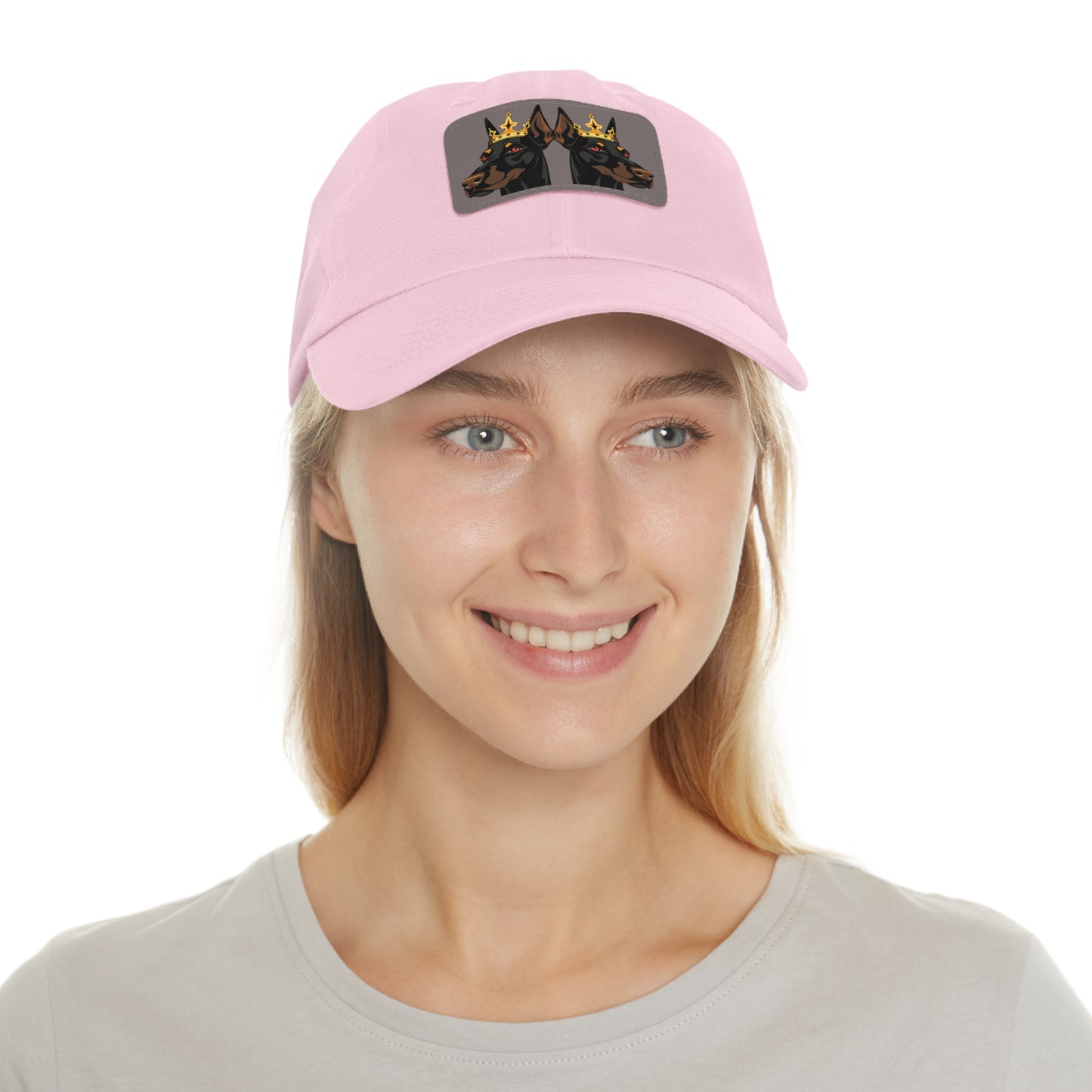 Crown 1 Dad Hat with Leather Patch (Rectangle)