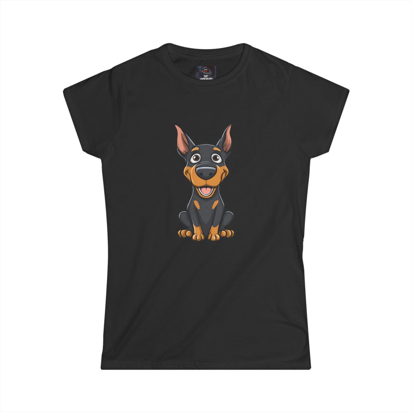 Cartoon Doberman 1 Women's Softstyle Tee