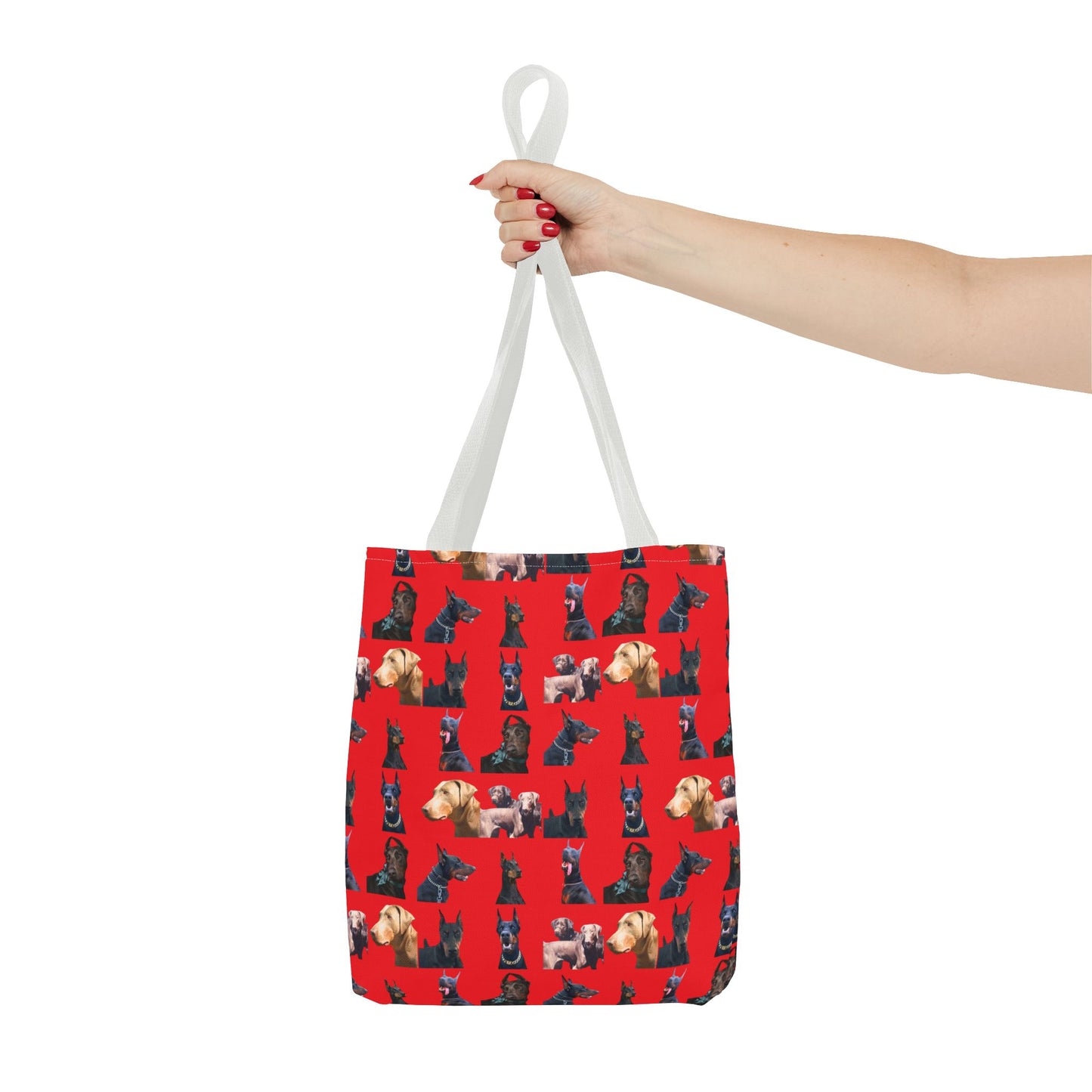 Edition 8 Doberman Model Pattern Red Tote Bag