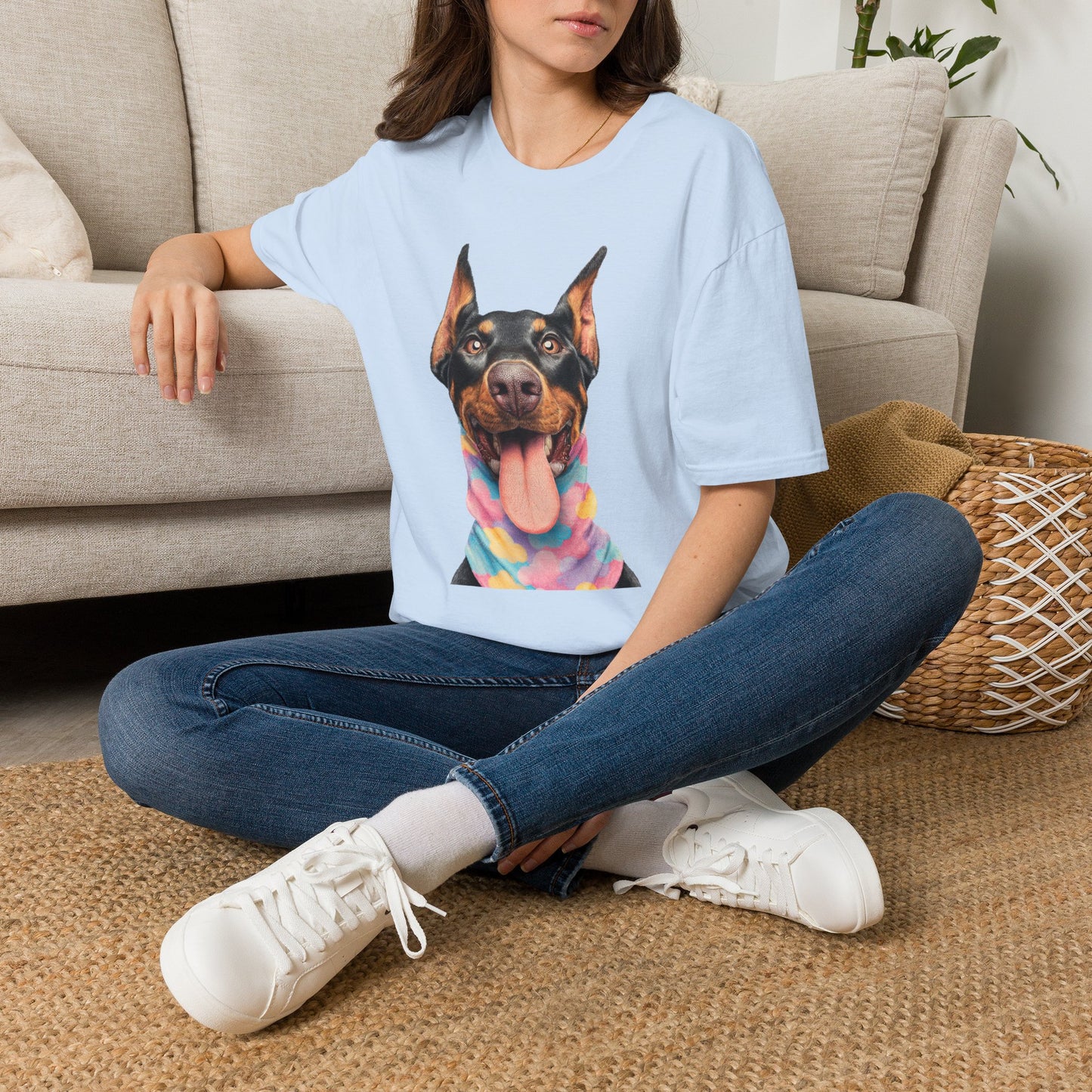 Doberman 1 Portrait T‑Shirt