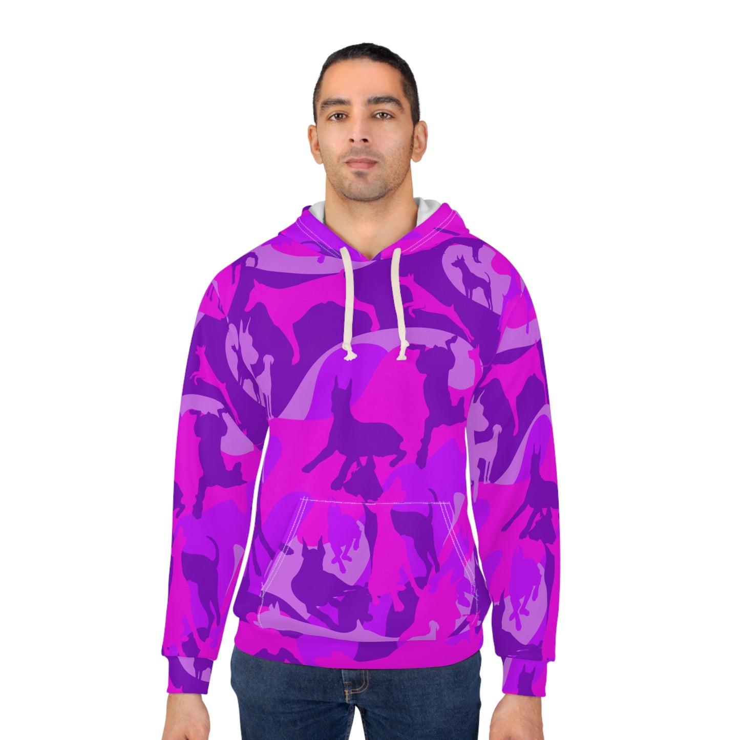 Doberman Camo 5 Unisex Pullover Hoodie (AOP)