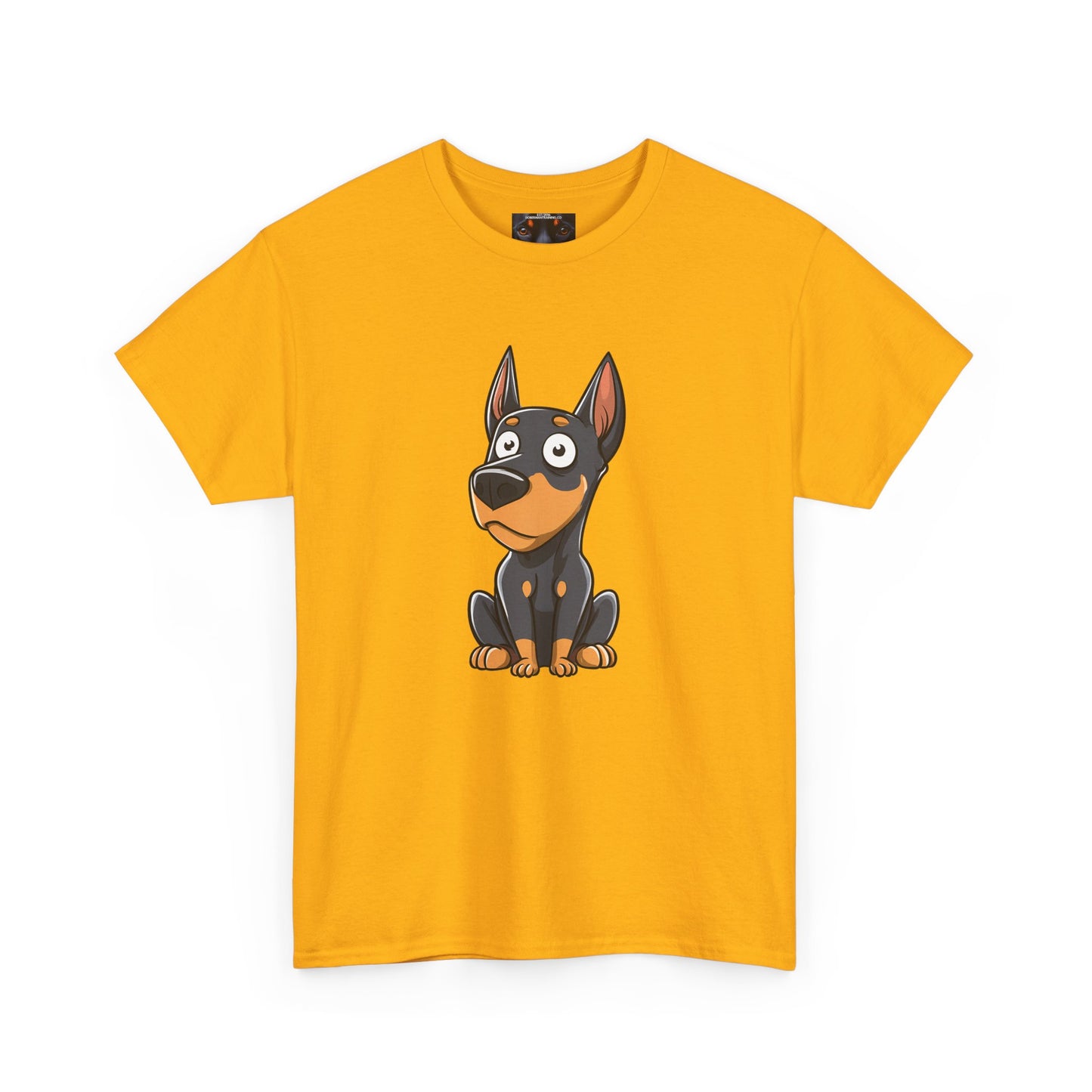 Cartoon Doberman 2 Private Lable Unisex Heavy Cotton Tee