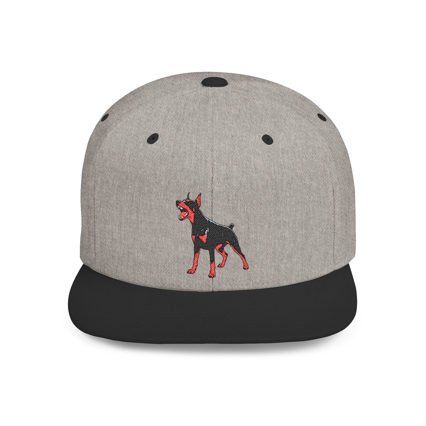 Doberman 1 Embroidered Flat Bill Snapback