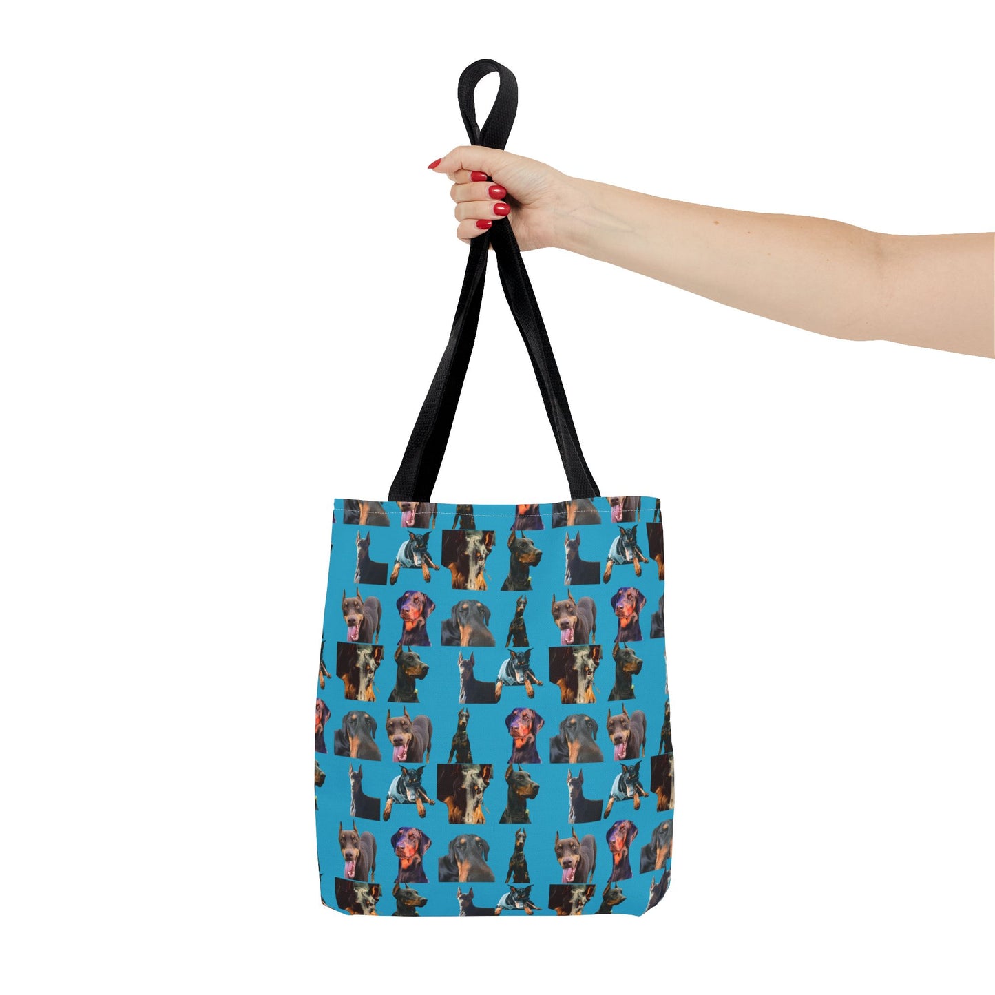 Edition 3 Doberman Model Pattern Turquoise Tote Bag