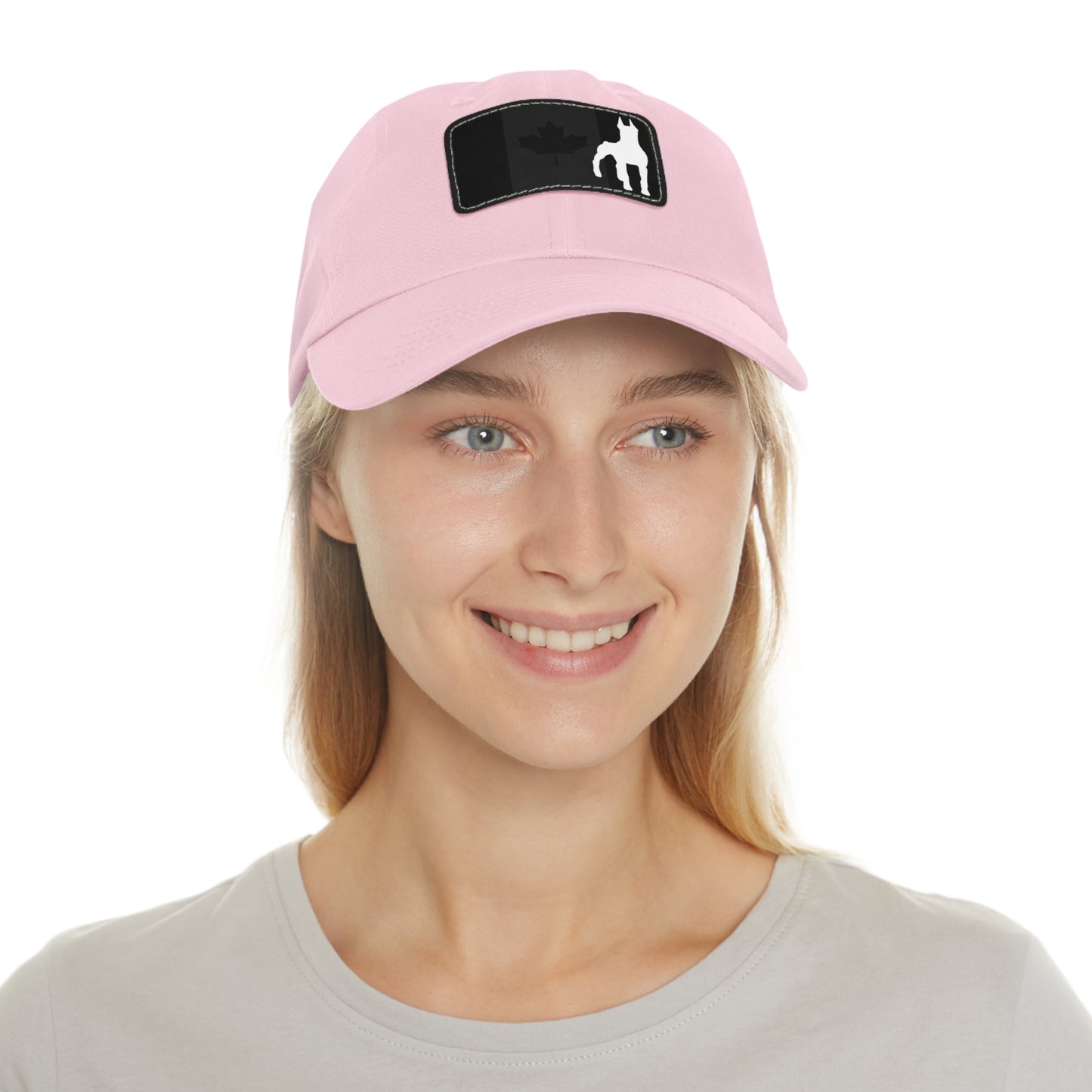 Doberman Protect Canada 1 Dad Hat with Leather Patch (Rectangle)