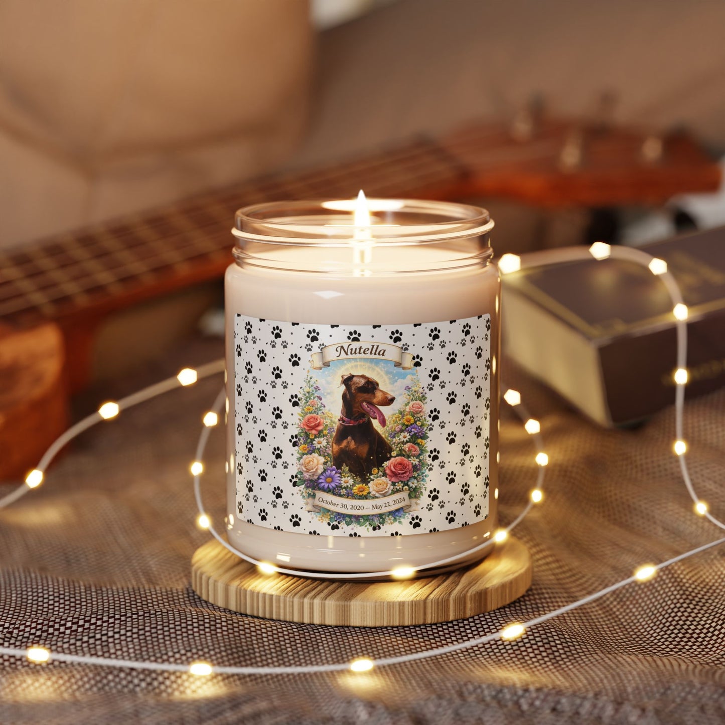 In Loving Memory Custom Scented Soy Candle — Floral & Cozy 9oz Jar