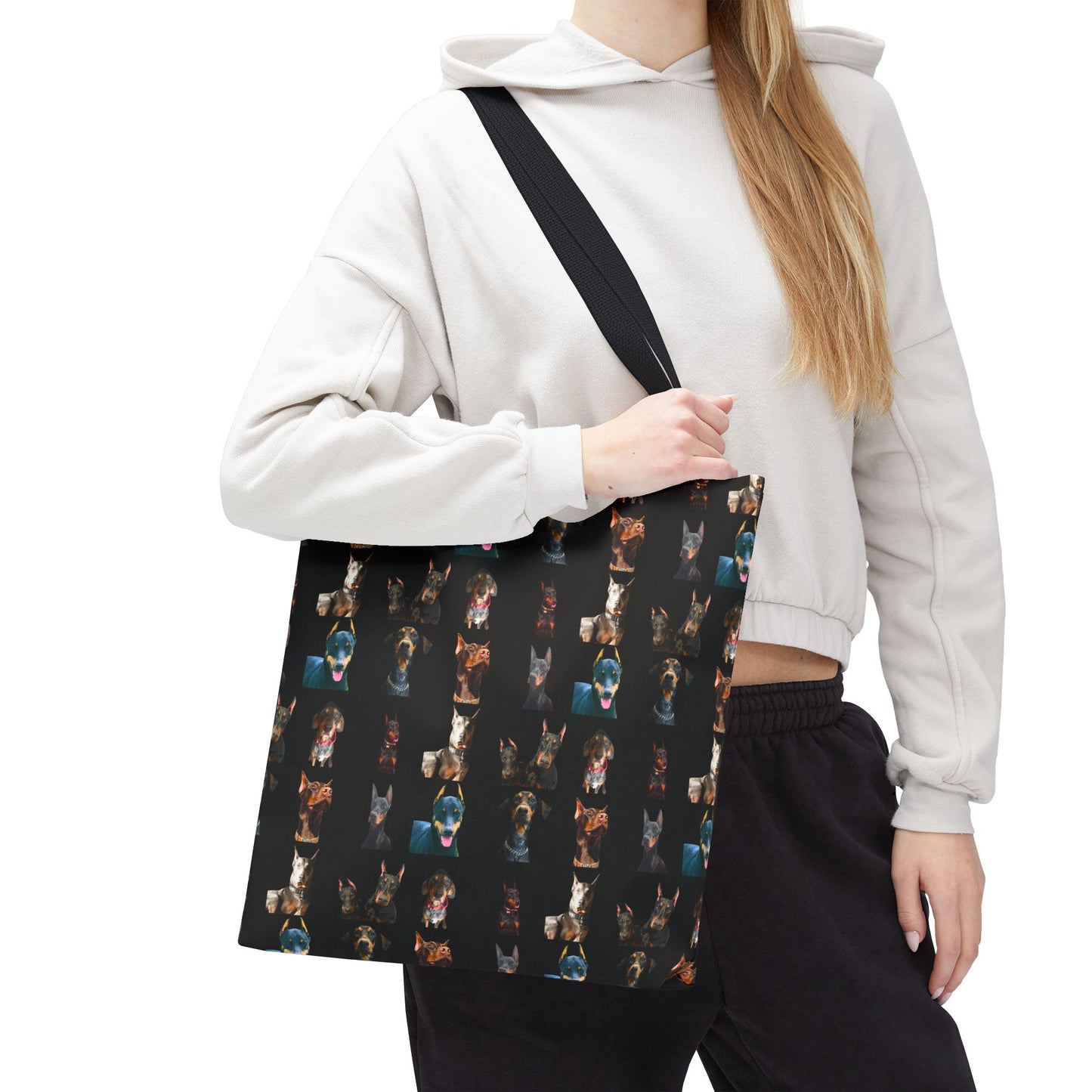 Edition 4 Doberman Model Pattern Black Tote Bag