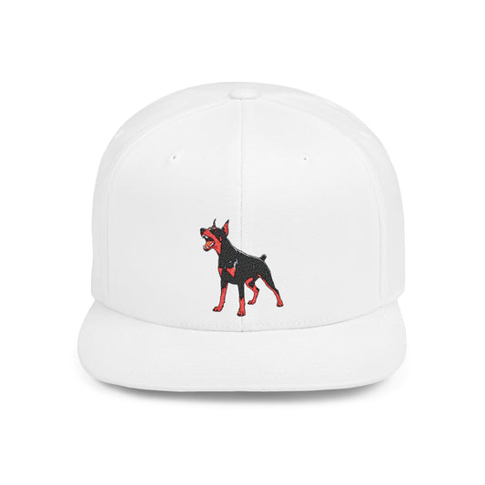 Doberman 1 Embroidered Flat Bill Snapback