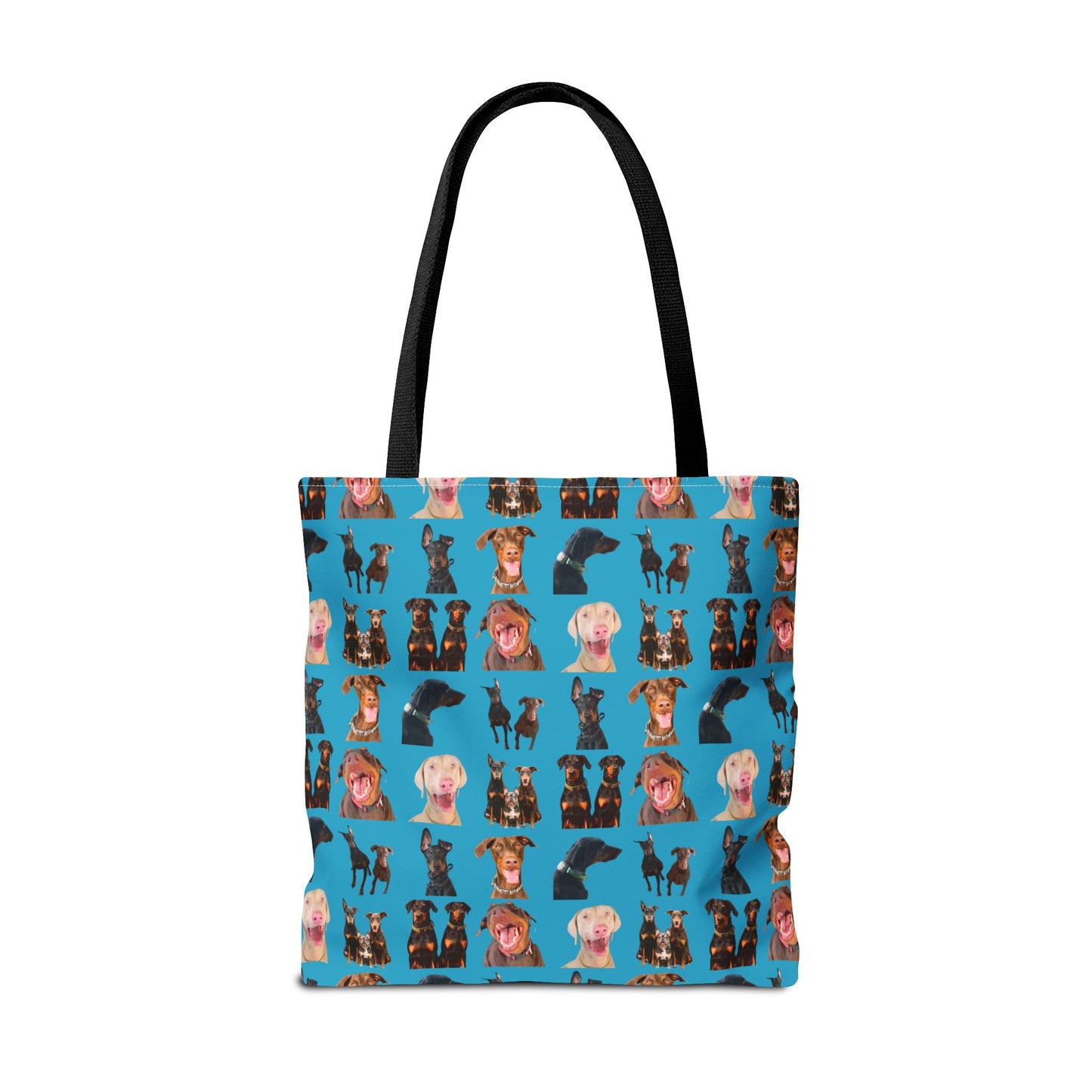 Edition 9 Doberman Model Pattern Turquoise Tote Bag