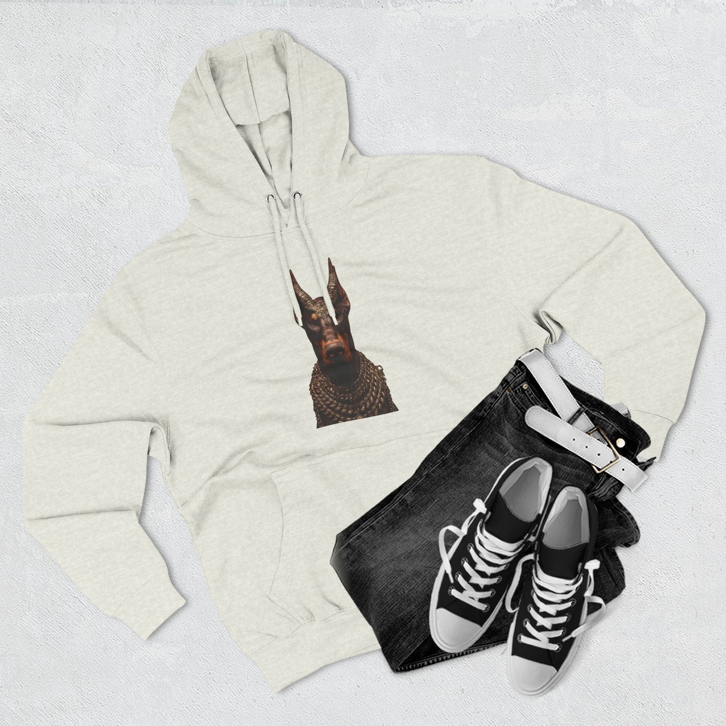 Doberman Goat 4 Fleece Hoodie