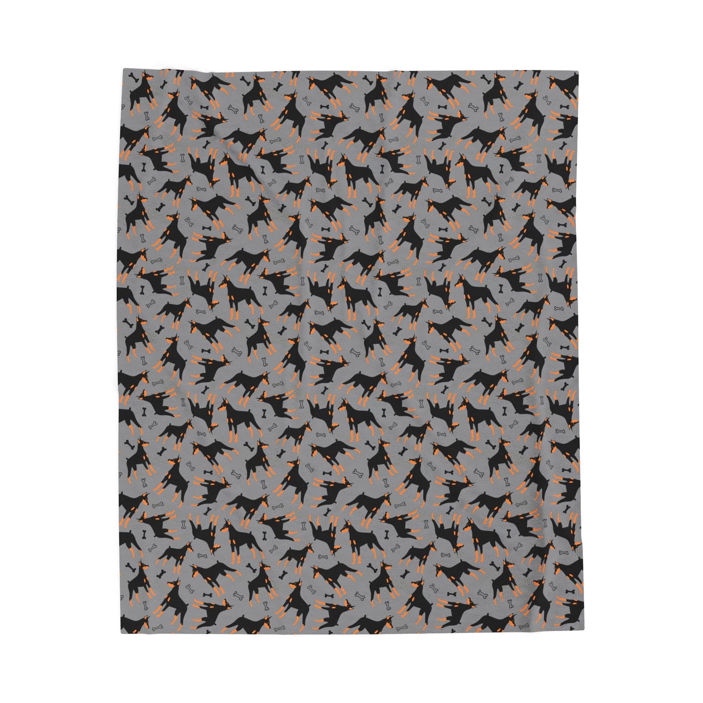 Gray AOP Velveteen Plush Blanket